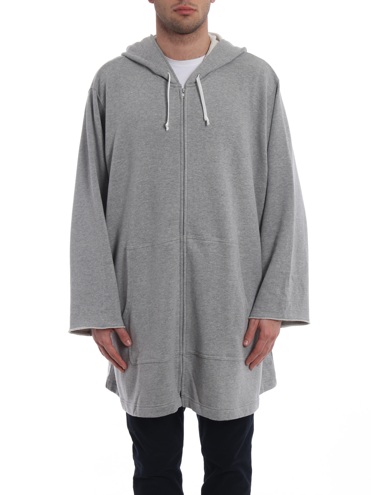 Comme Des Garcons Oversize zipped long hoodie - Grey|S269302