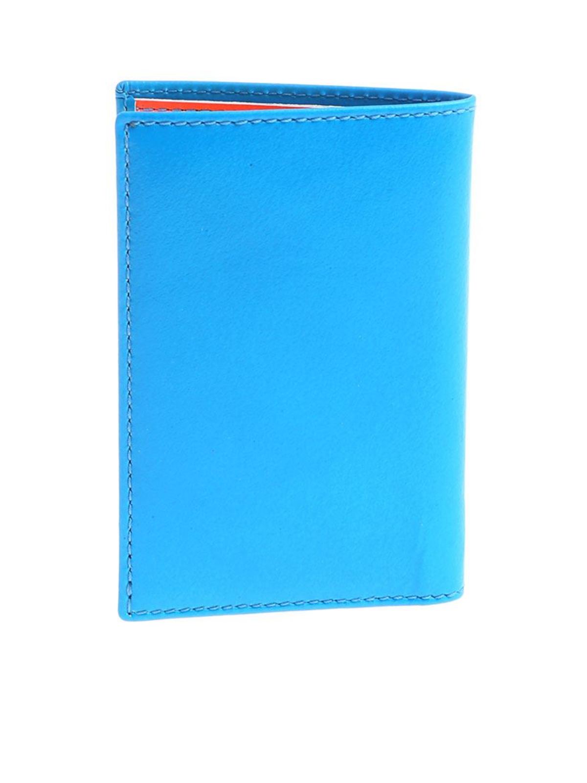 Shop Comme Des Garçons Neon Light-blue Cards Holder In Light Blue