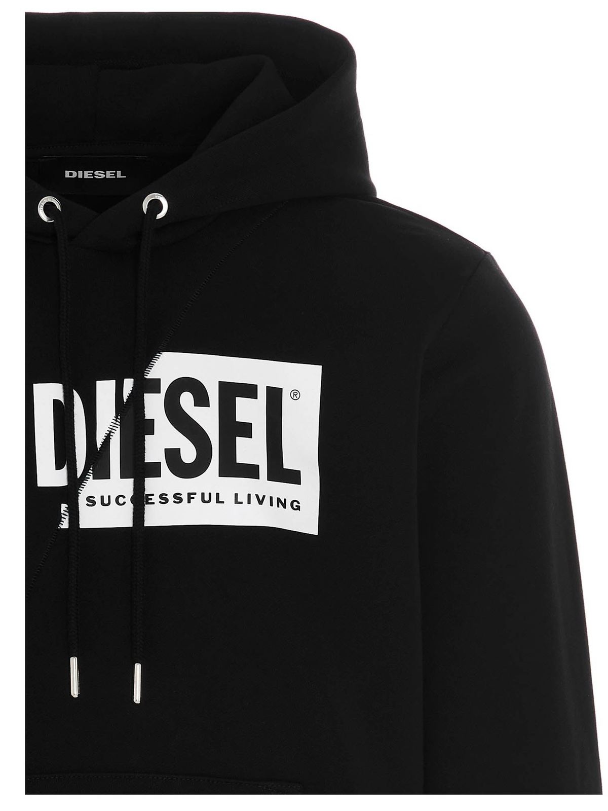 Diesel S-Girk-Hood-Cuty sweatshirt - Black - Men|A003390IAJH900