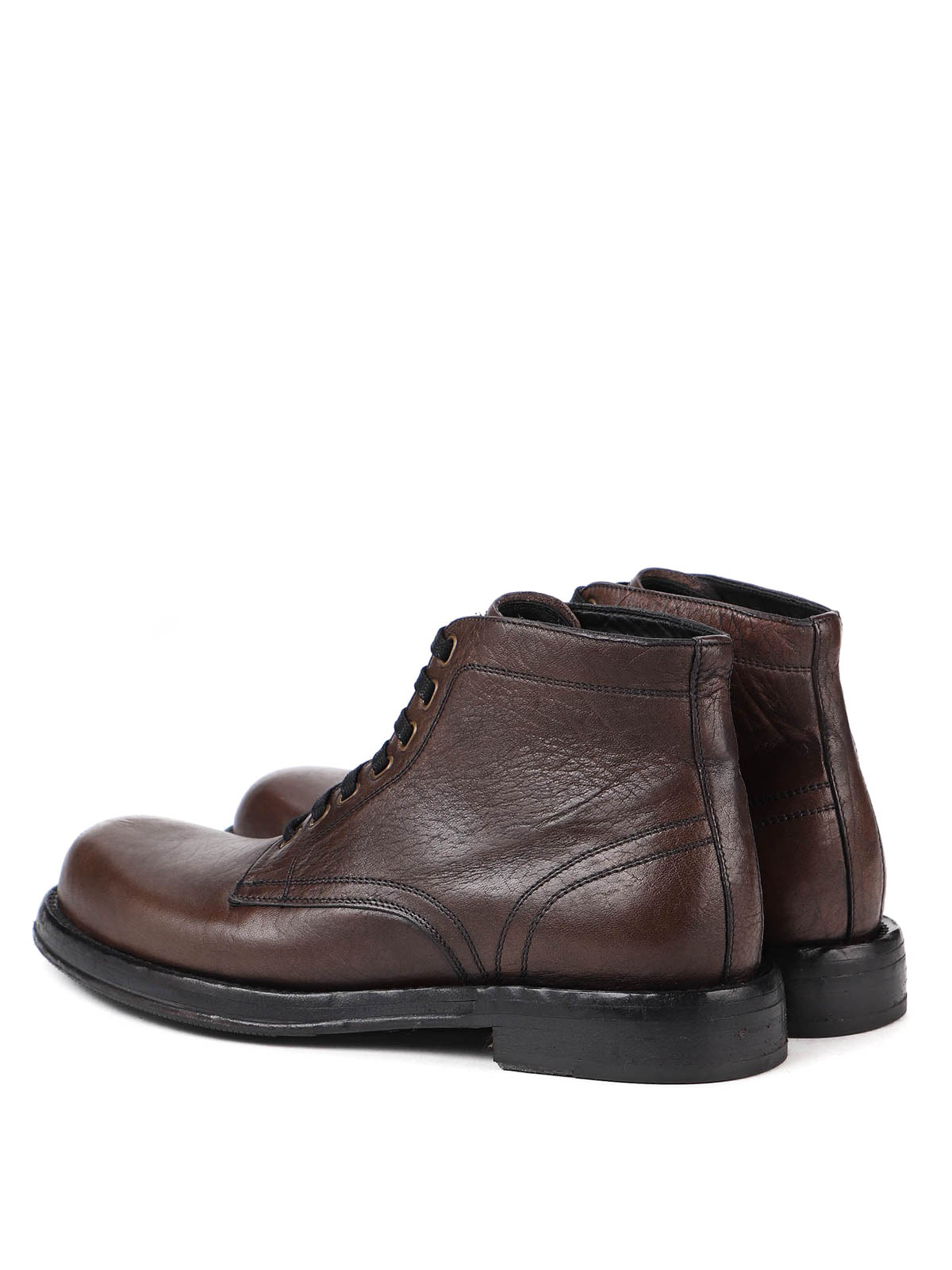 Shop Dolce & Gabbana Perugino Ankle Boots In Marrón