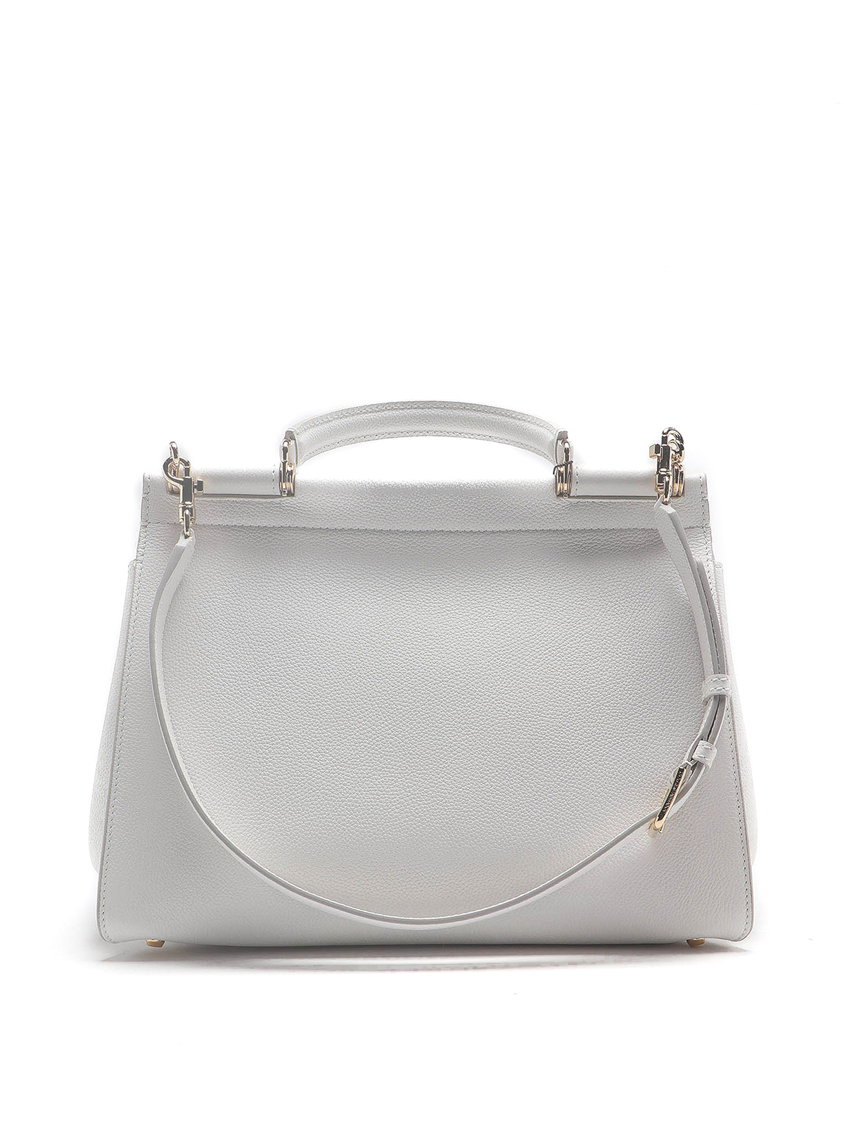 Dolce & Gabbana Sicily Soft Small Leather Tote Bag in White