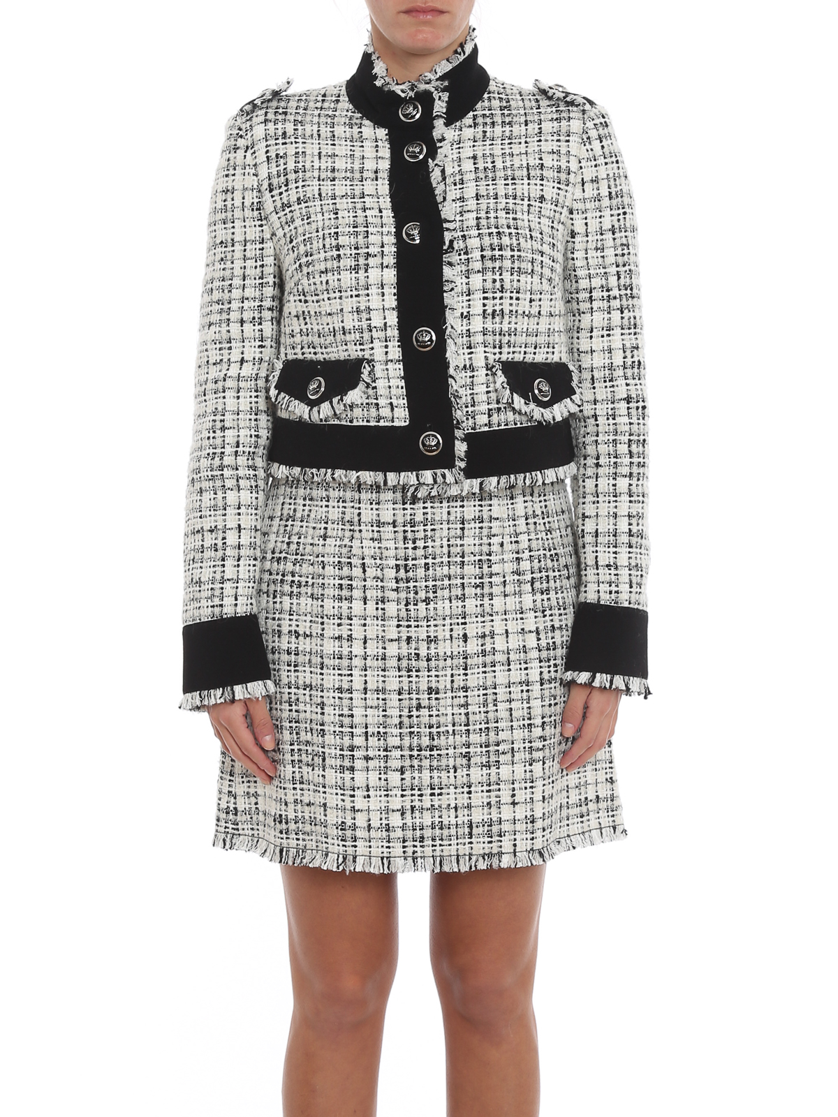 Dolce & Gabbana Tweed cropped jacket - White | F28VWTFMMFTS8031