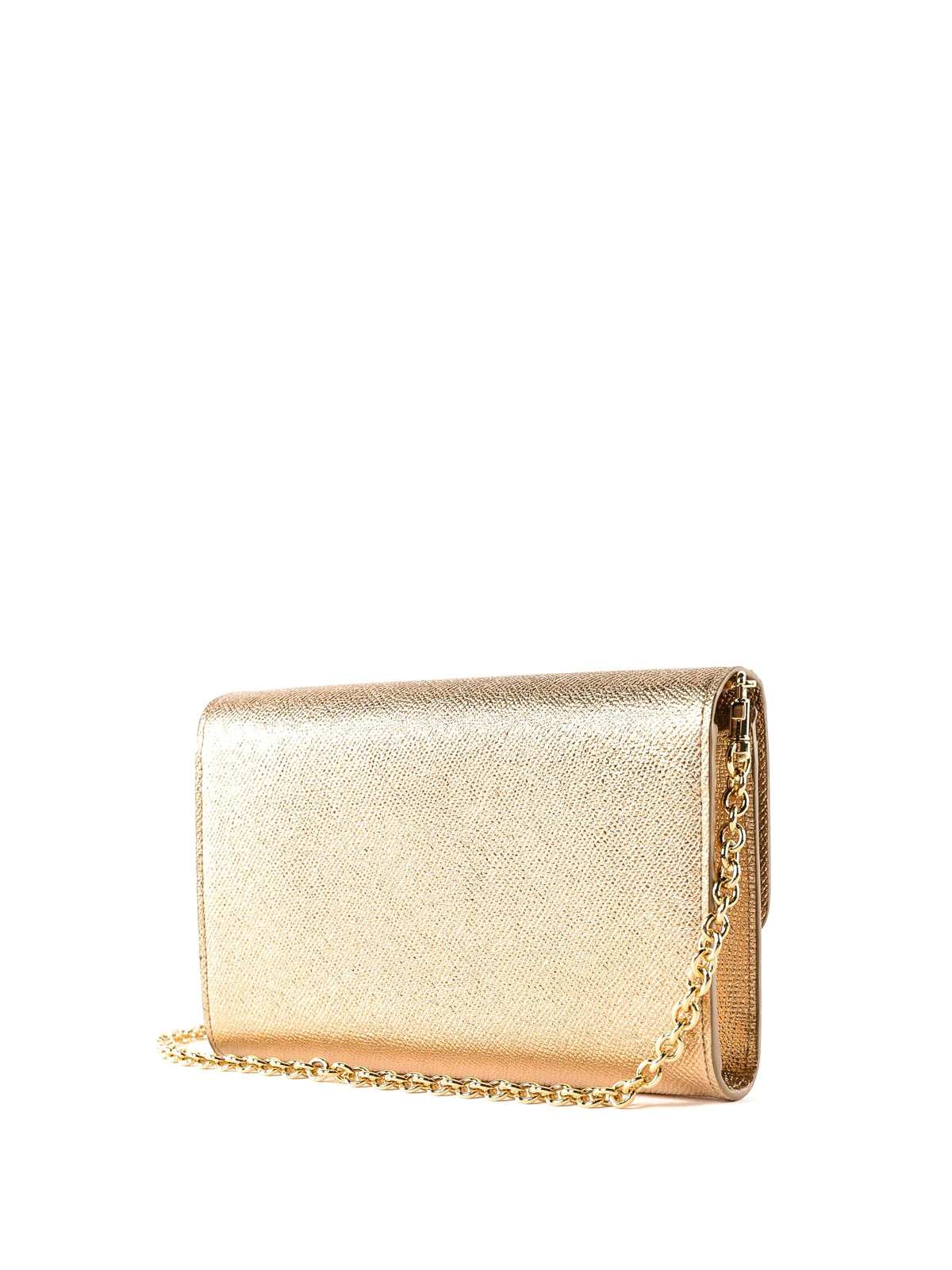 Clutches Dolce & Gabbana - Gold-tone Dauphine leather wallet bag