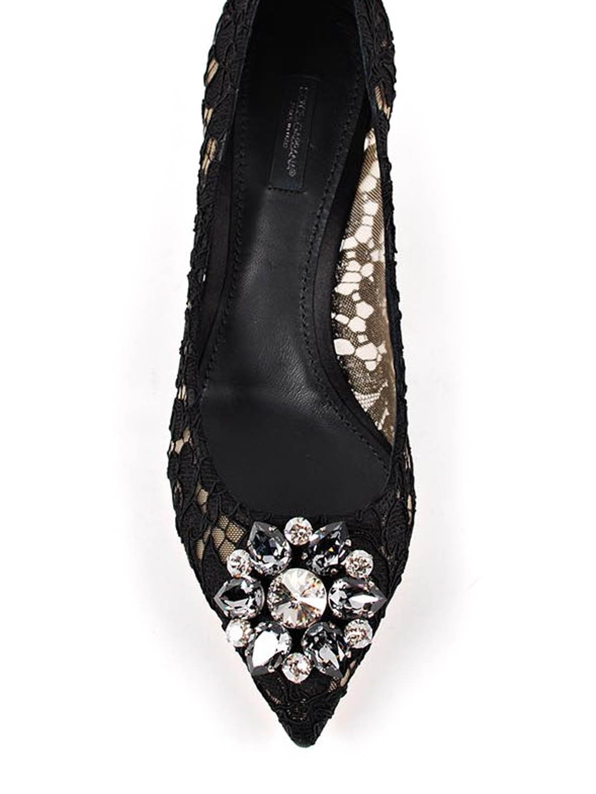 Shop Dolce & Gabbana Lace Bellucci Court Shoes In Black