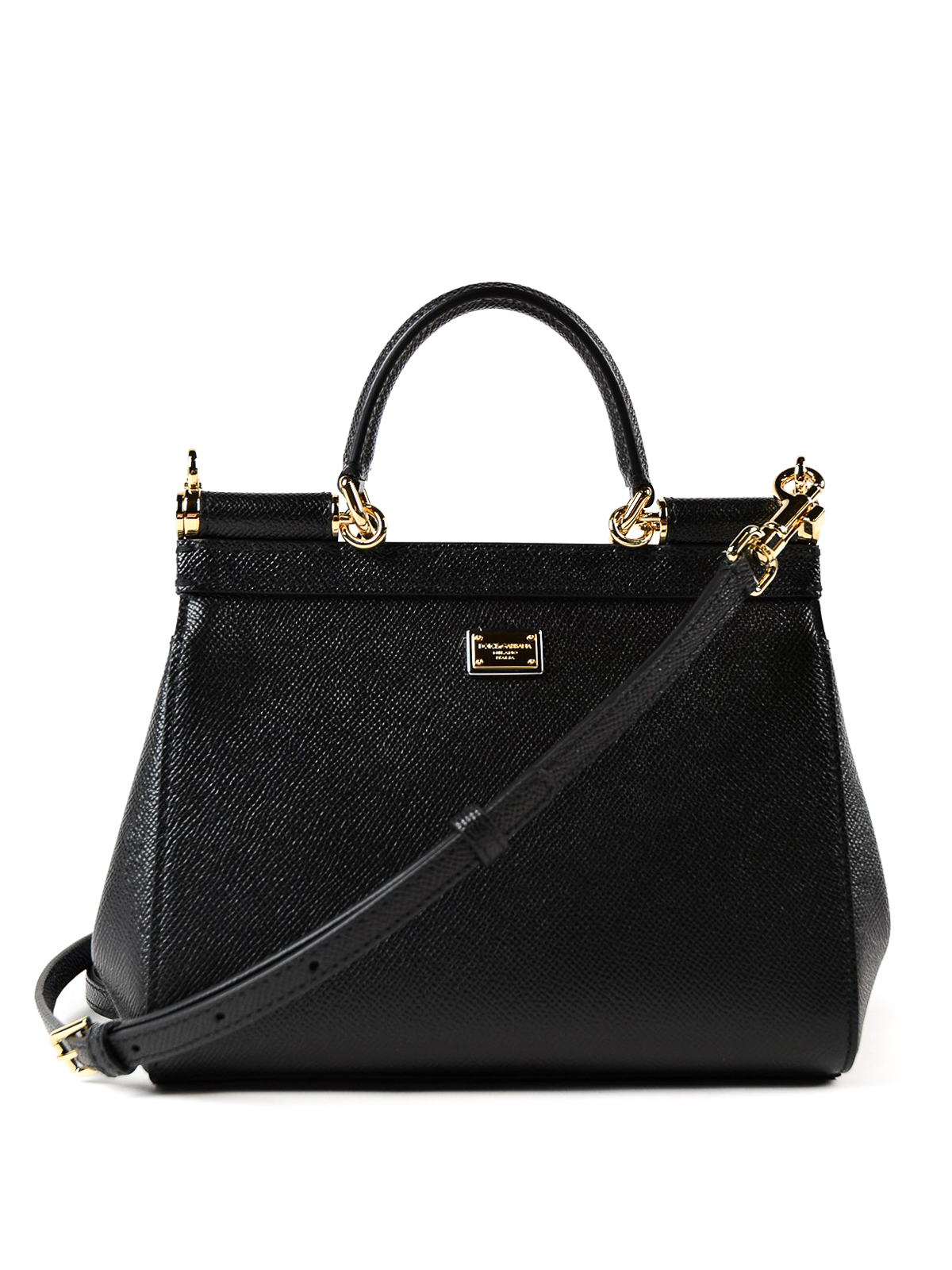 Dolce&Gabbana Grey Patent Leather Miss Sicily Small Bag