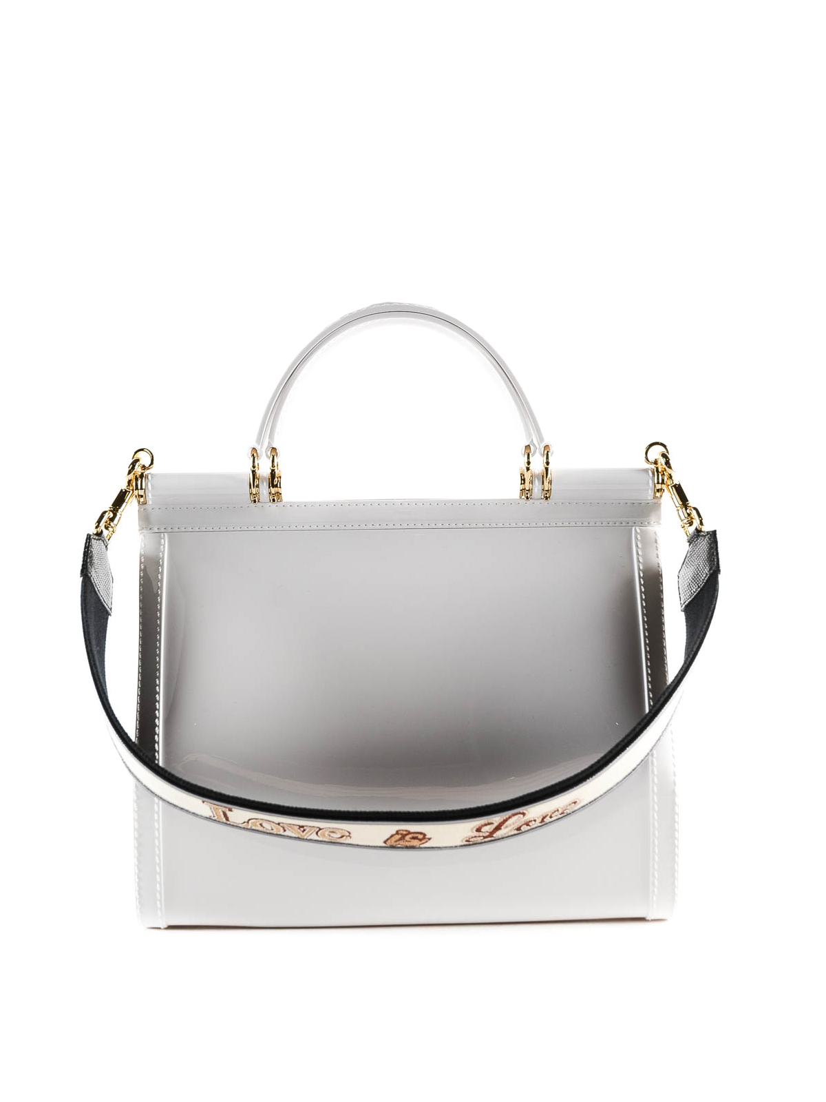Dolce & Gabbana Sicily Small Patent Leather Cross Body Bag in White
