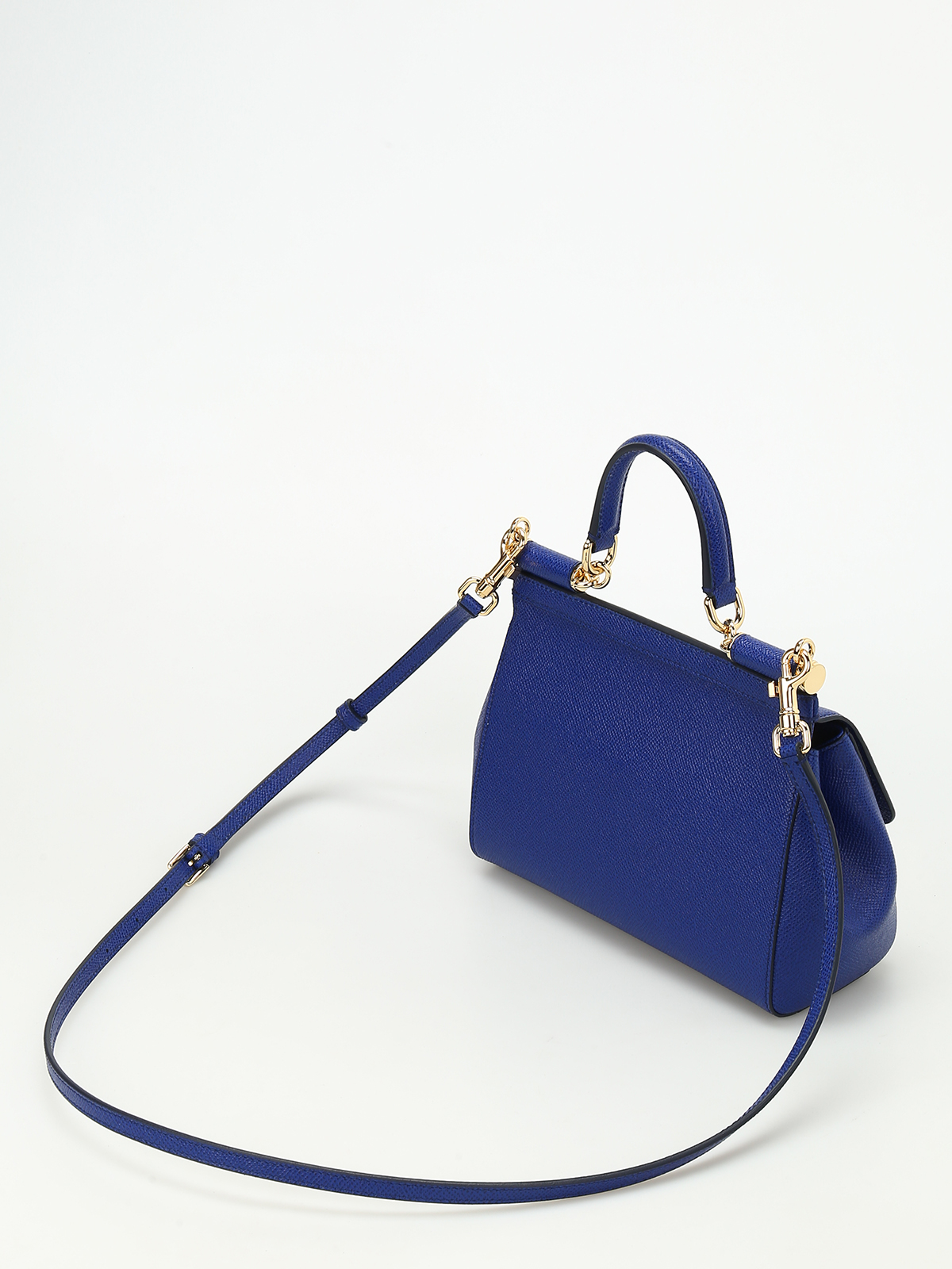 Dolce & Gabbana Small Miss Sicily Leather Satchel In Blue