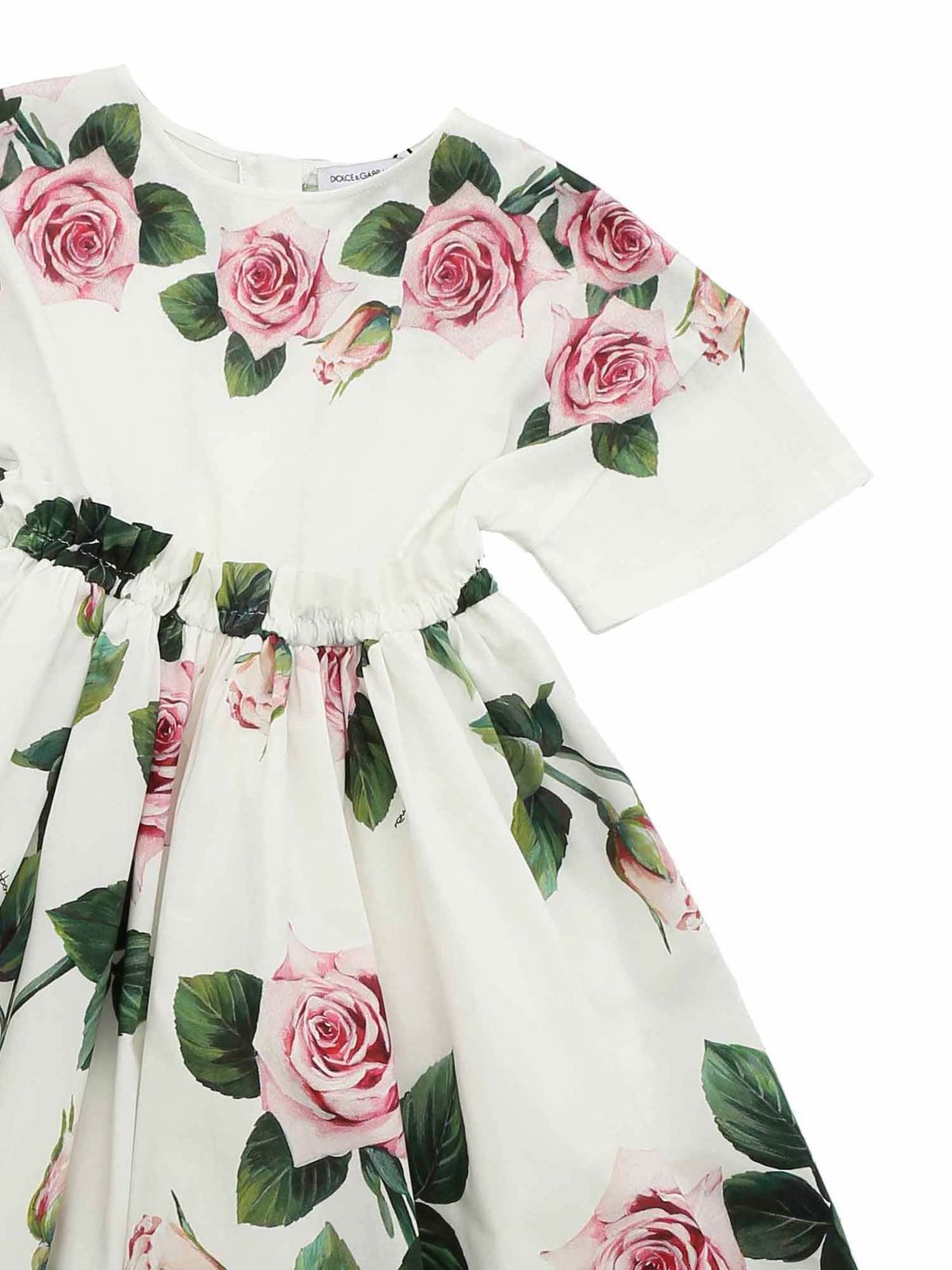 Dresses Dolce & Gabbana Jr - Tropiacel Rose print dress in white