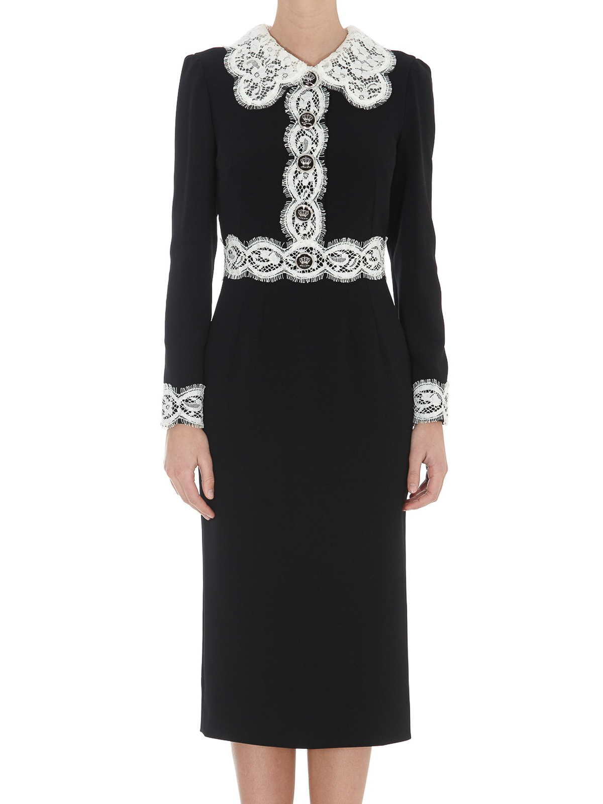 Dolce & Gabbana Cady dress with lace details | F6J7KTFURDVN0000