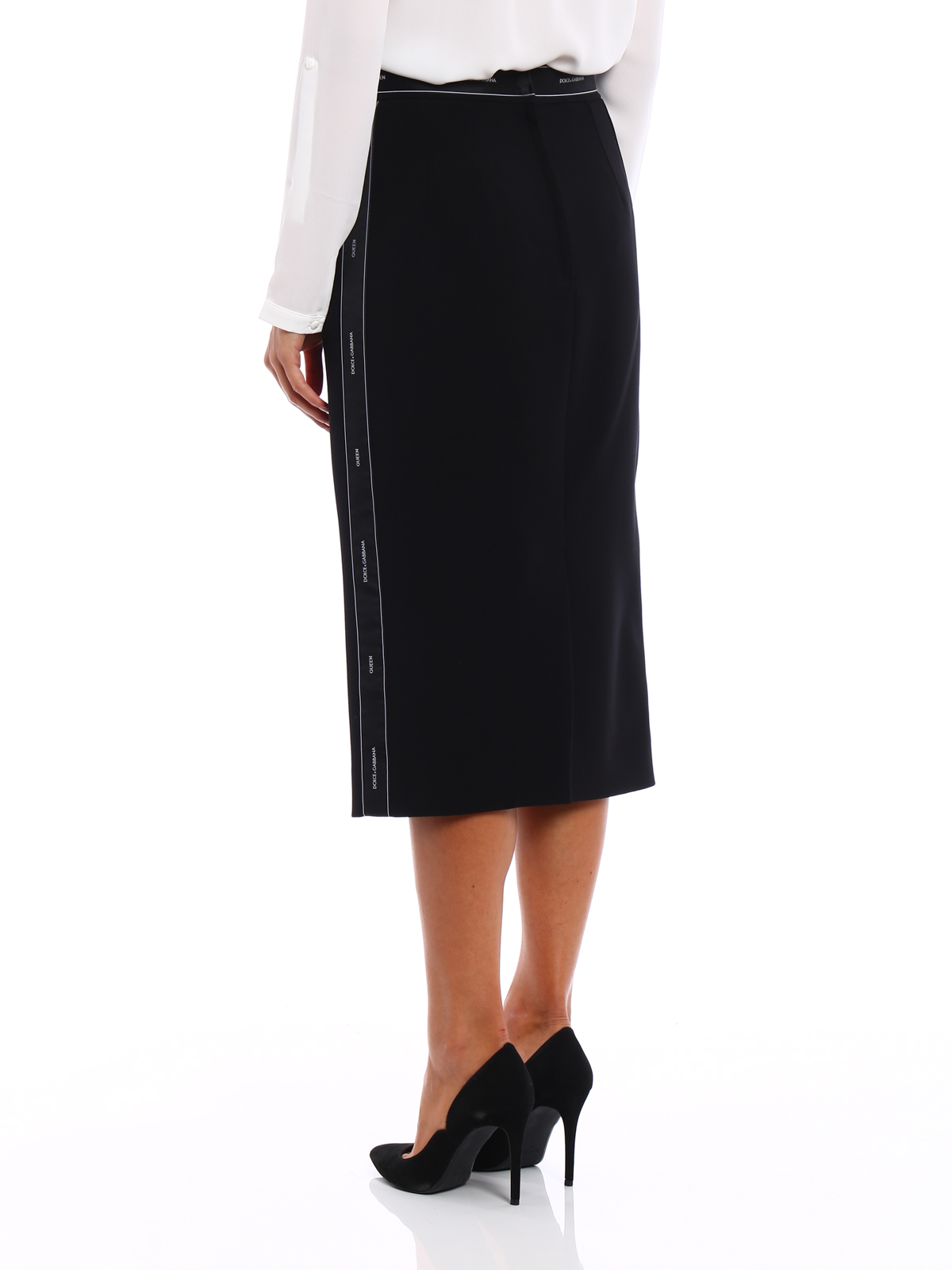 Knee Length Skirts And Midi Dolce And Gabbana Logo Bands Pencil Midi