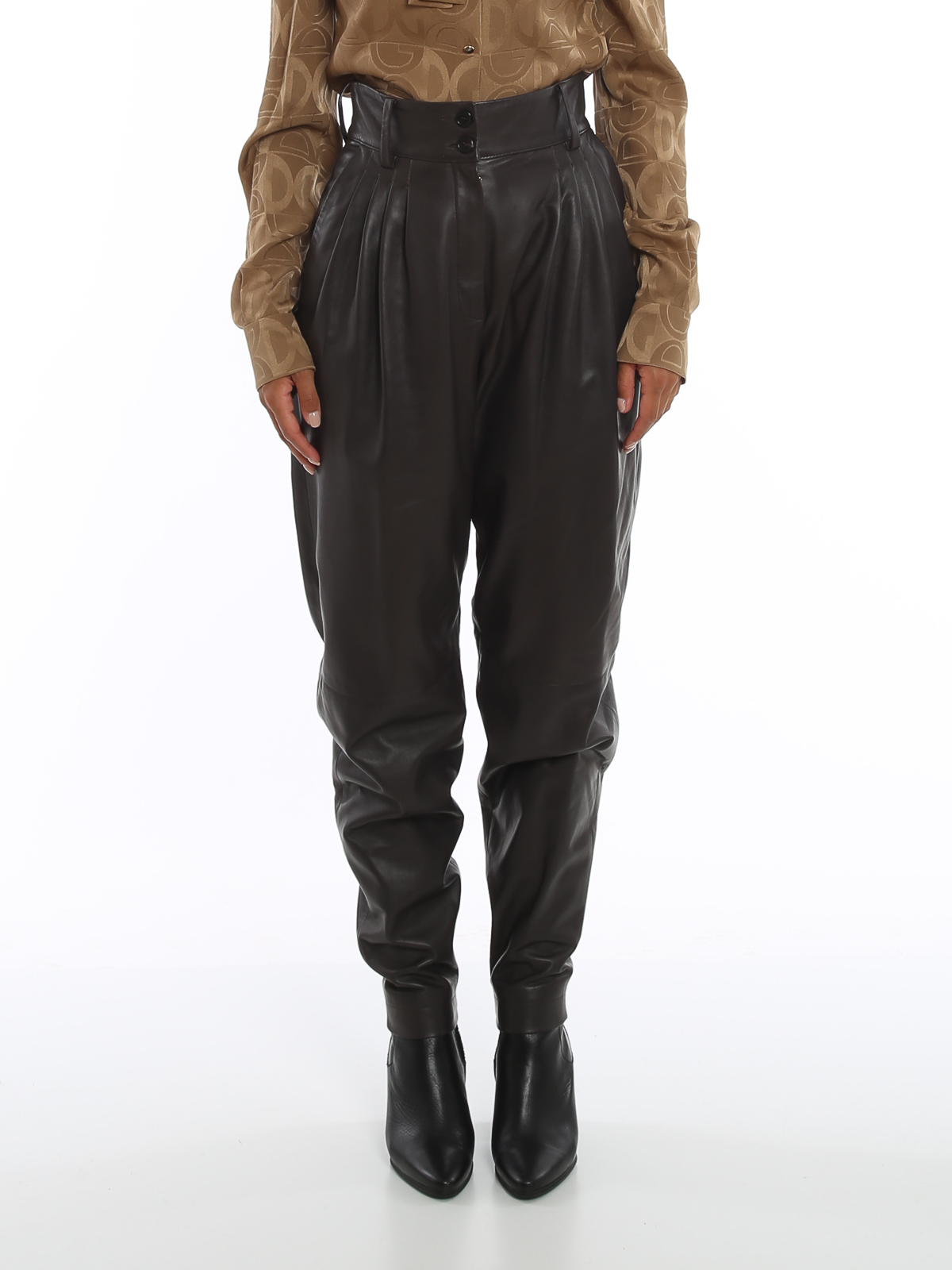 Leather trousers Dolce & Gabbana - Leather pants - FTBYDLHULJ7M1348