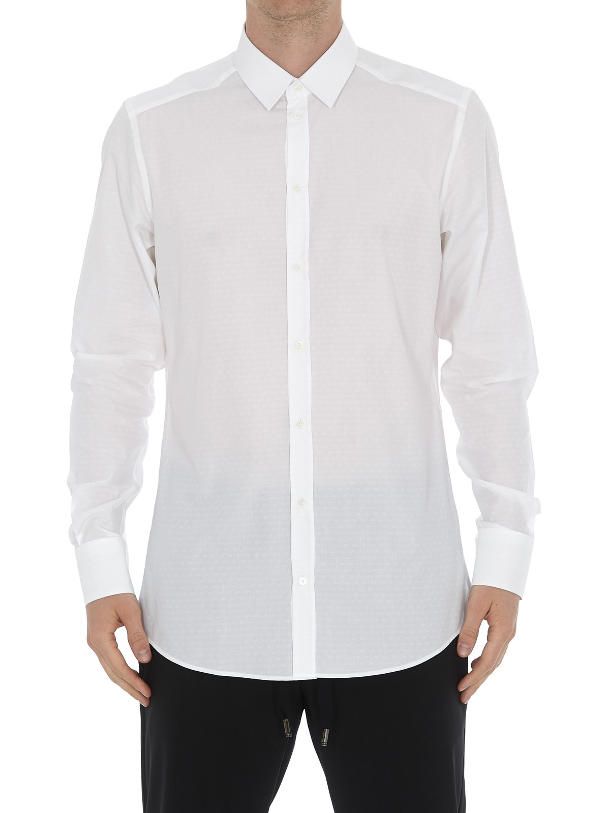 Shop Dolce & Gabbana Gold Fit White Cotton Shirt