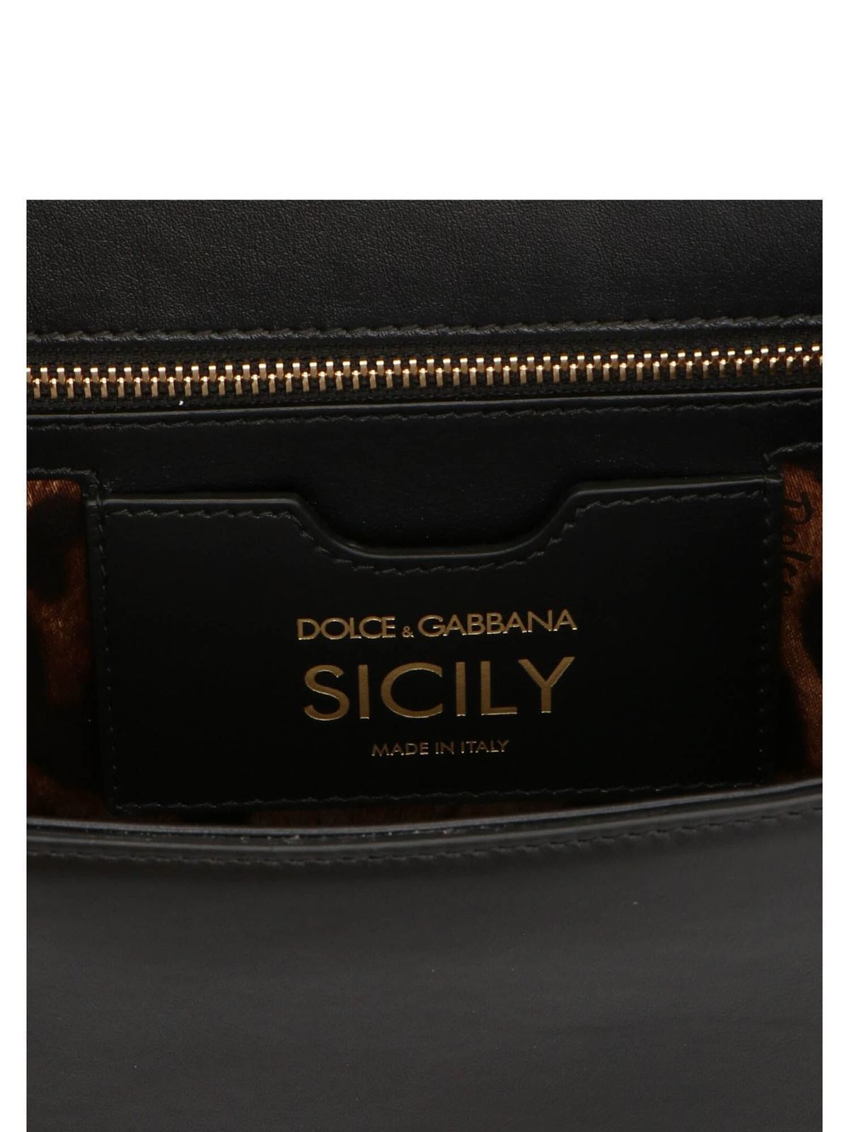 Dolce & Gabbana Medium Sicily Top-handle Bag In Black