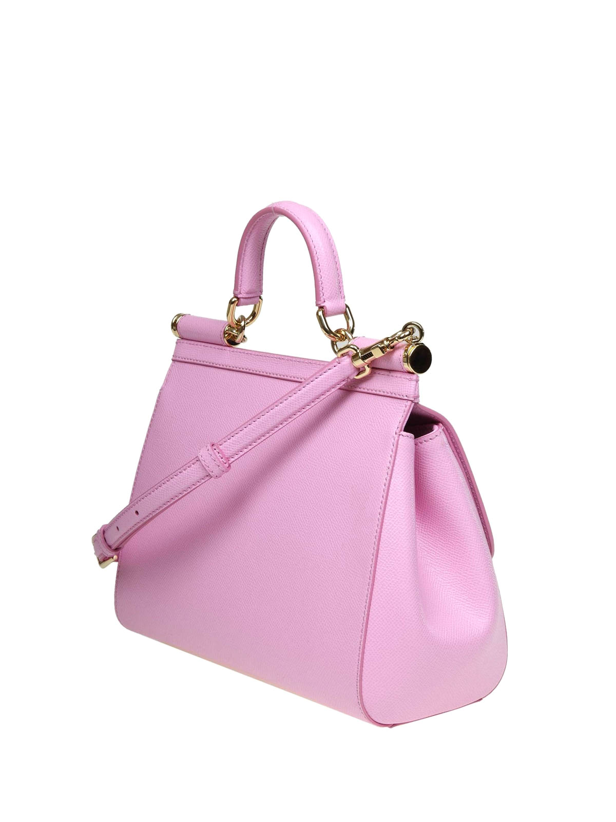 Dolce & Gabbana Metallic Pink Leather Medium Miss Sicily Top Handle Bag  Dolce & Gabbana