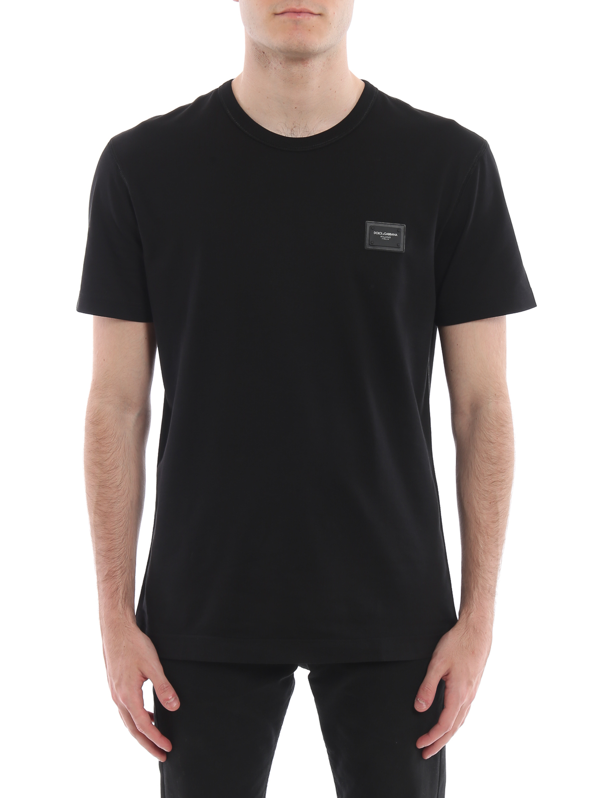 T-shirts & Gabbana - Logo plaque black T-shirt -