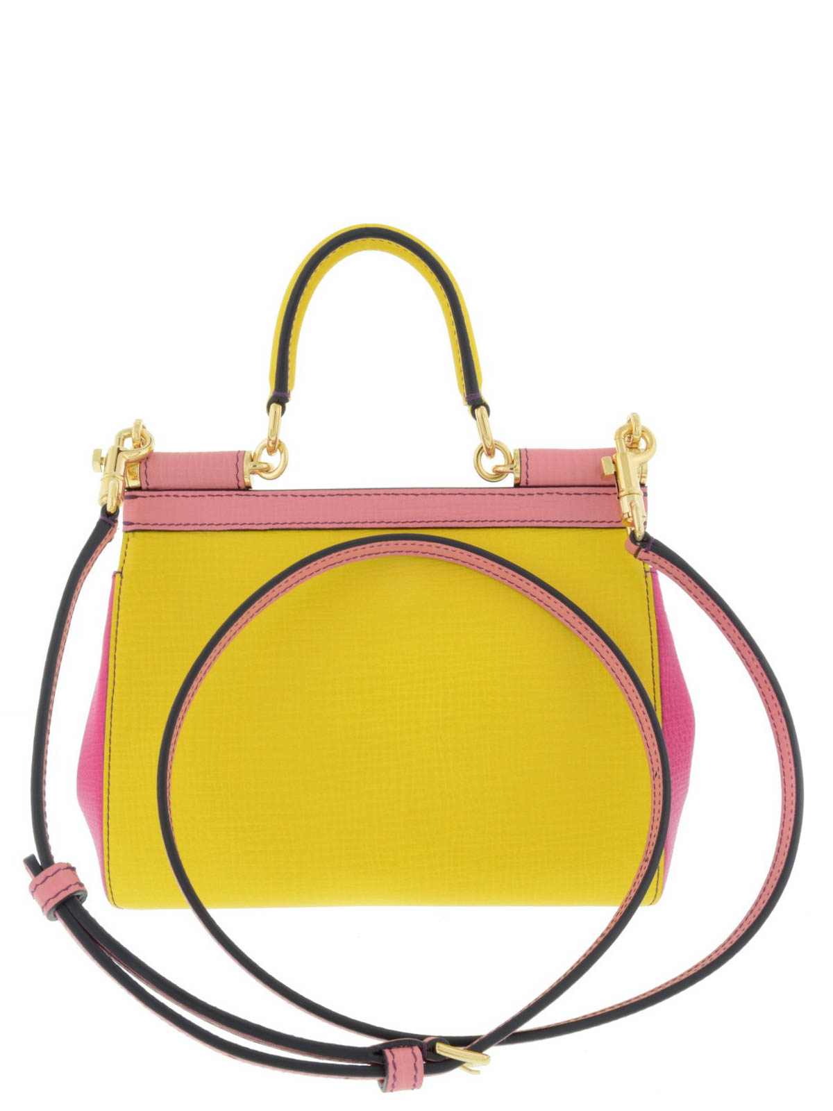 Dolce & Gabbana Small Patent Leather Sicily Bag In Yellow