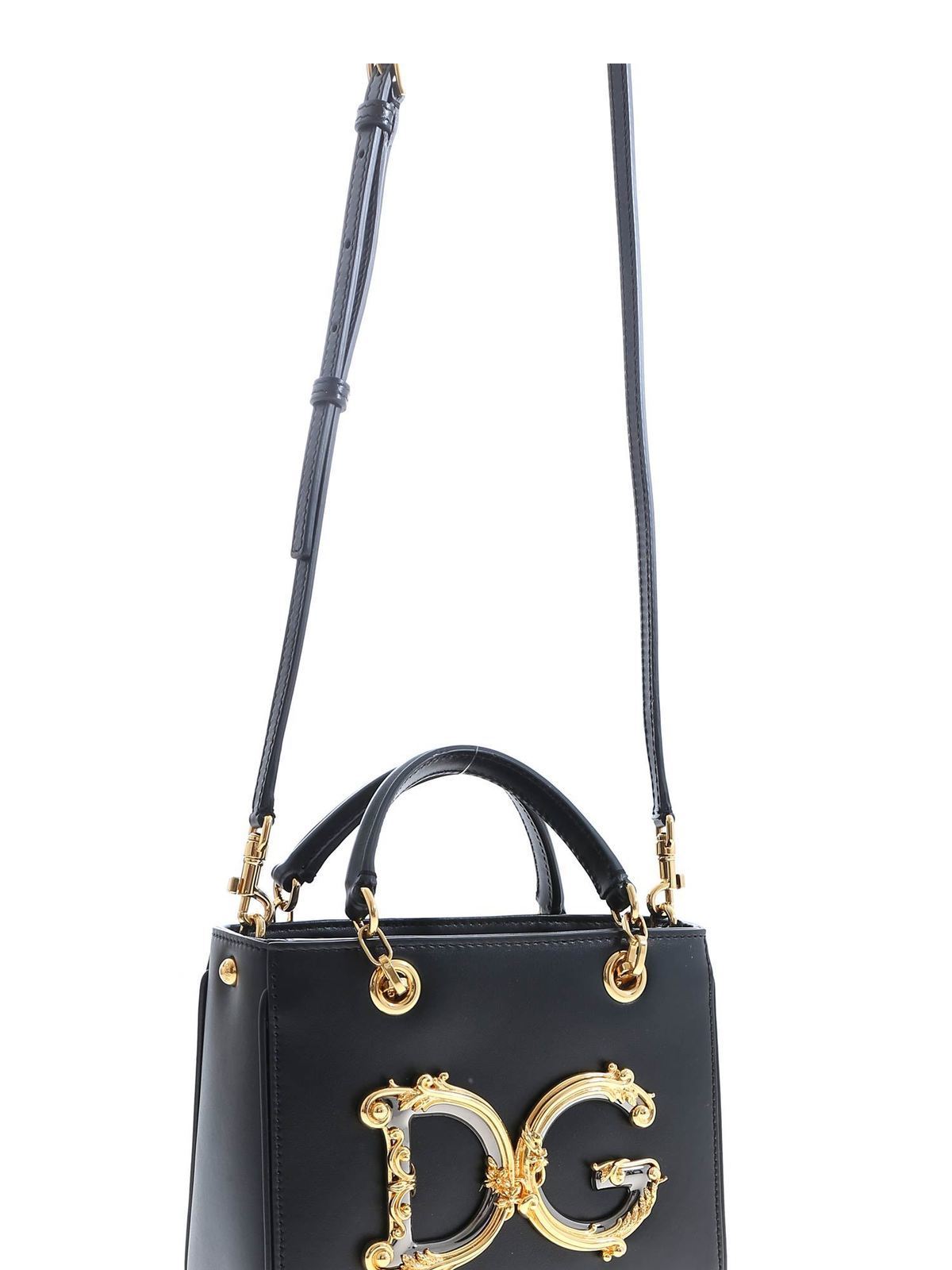 DG Girls Small Leather Shoulder Bag in Black - Dolce Gabbana