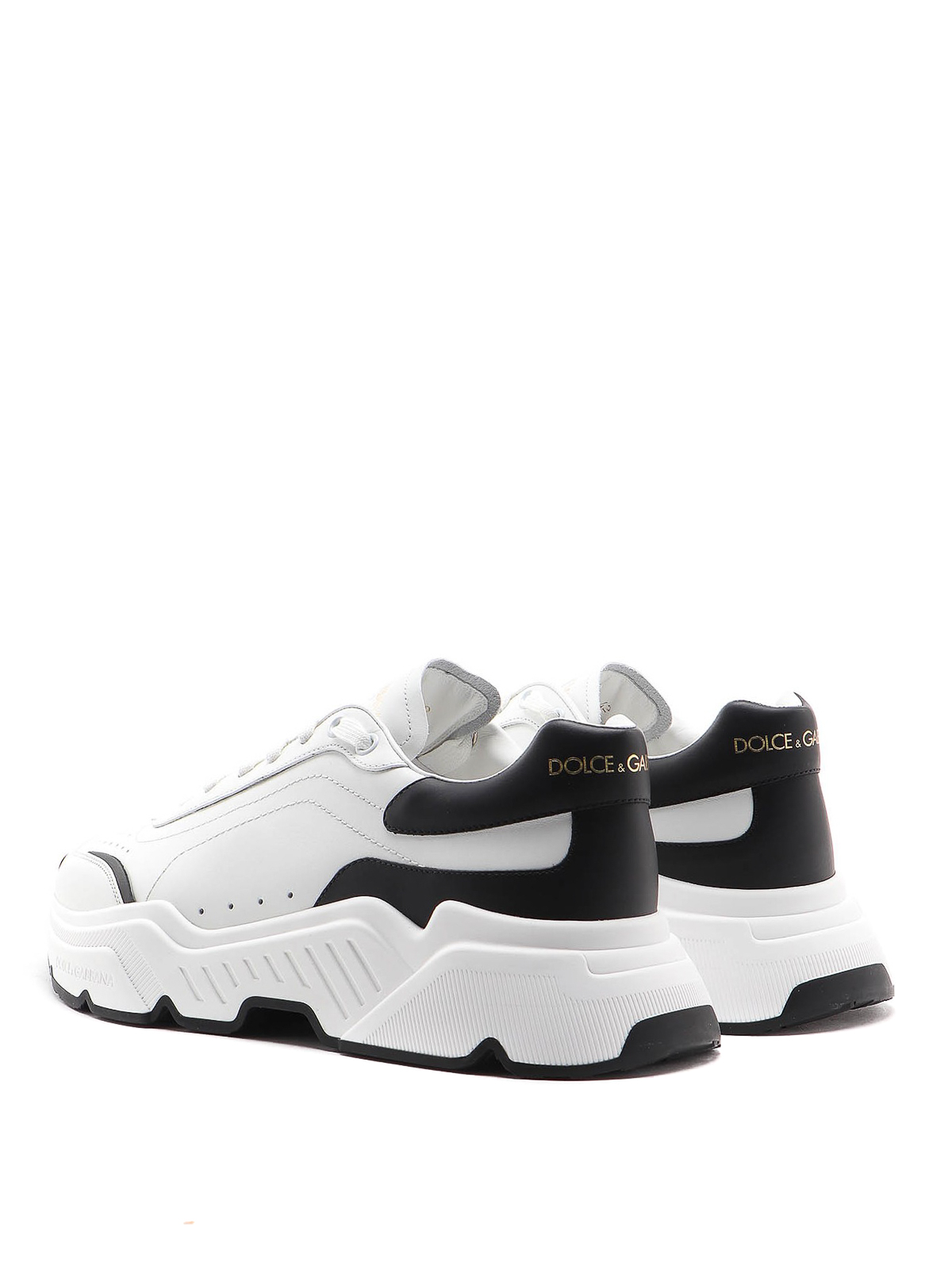 Shop Dolce & Gabbana Daymaster Leather Sneakers In Blanco