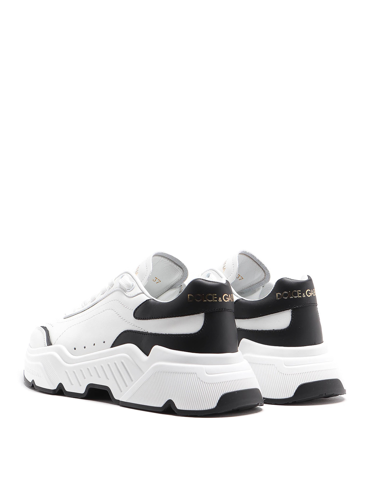 Shop Dolce & Gabbana Daymaster Leather Sneakers In Blanco