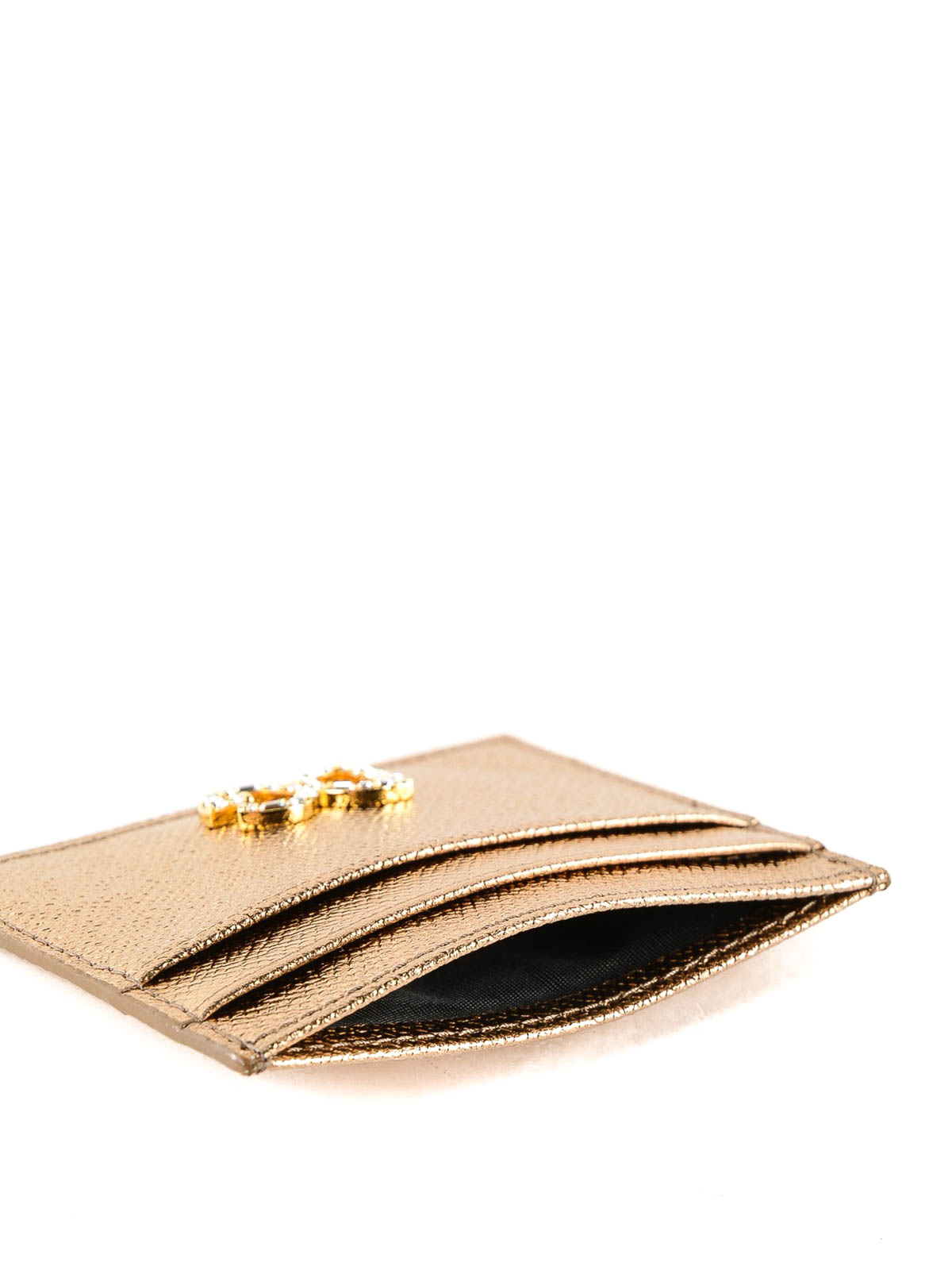 Dolce & Gabbana Dauphine gold calfskin card holder