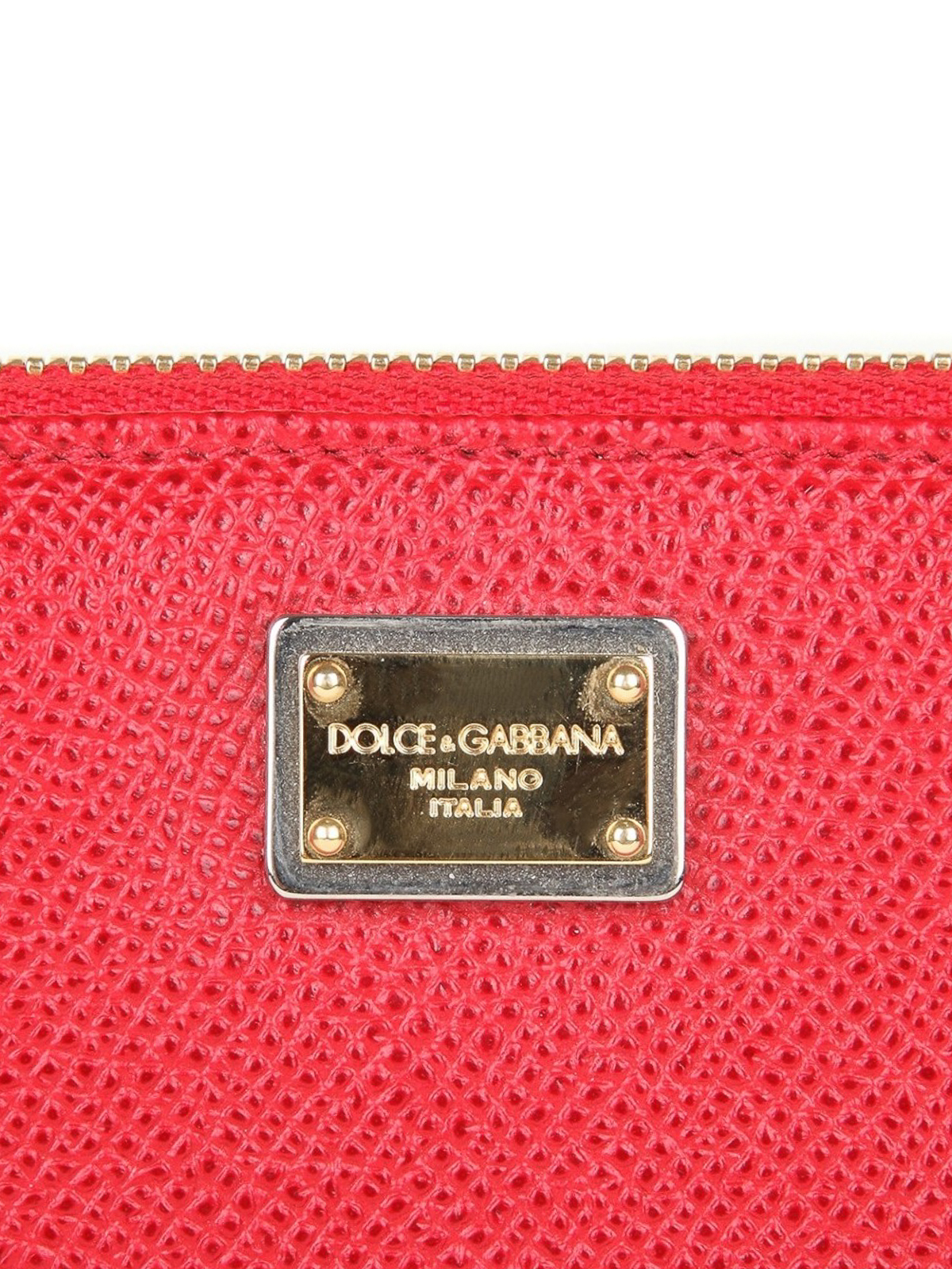 Wallets & purses Dolce & Gabbana - Red Dauphine leather zip-around
