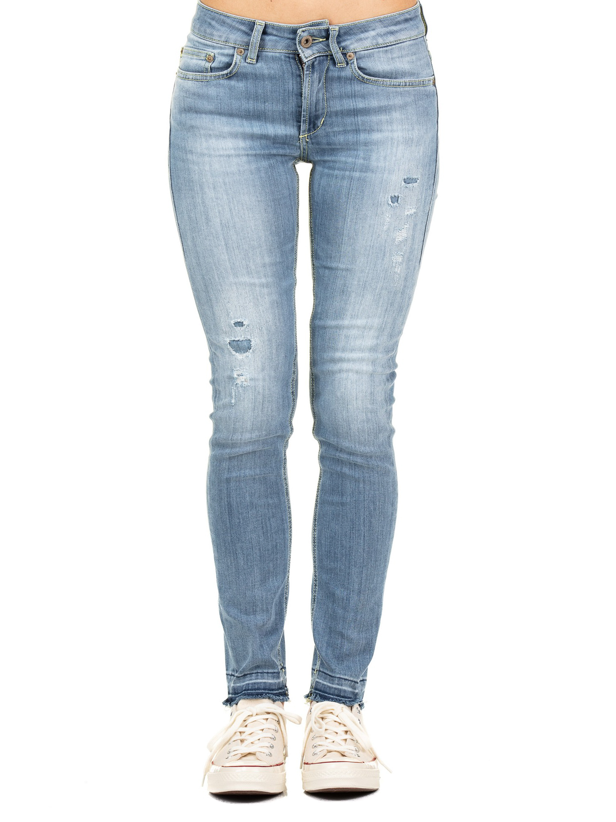 pant isolation Konkurrencedygtige Skinny jeans Dondup - Monroe worn out denim raw edge jeans -  P692DS0112V30800