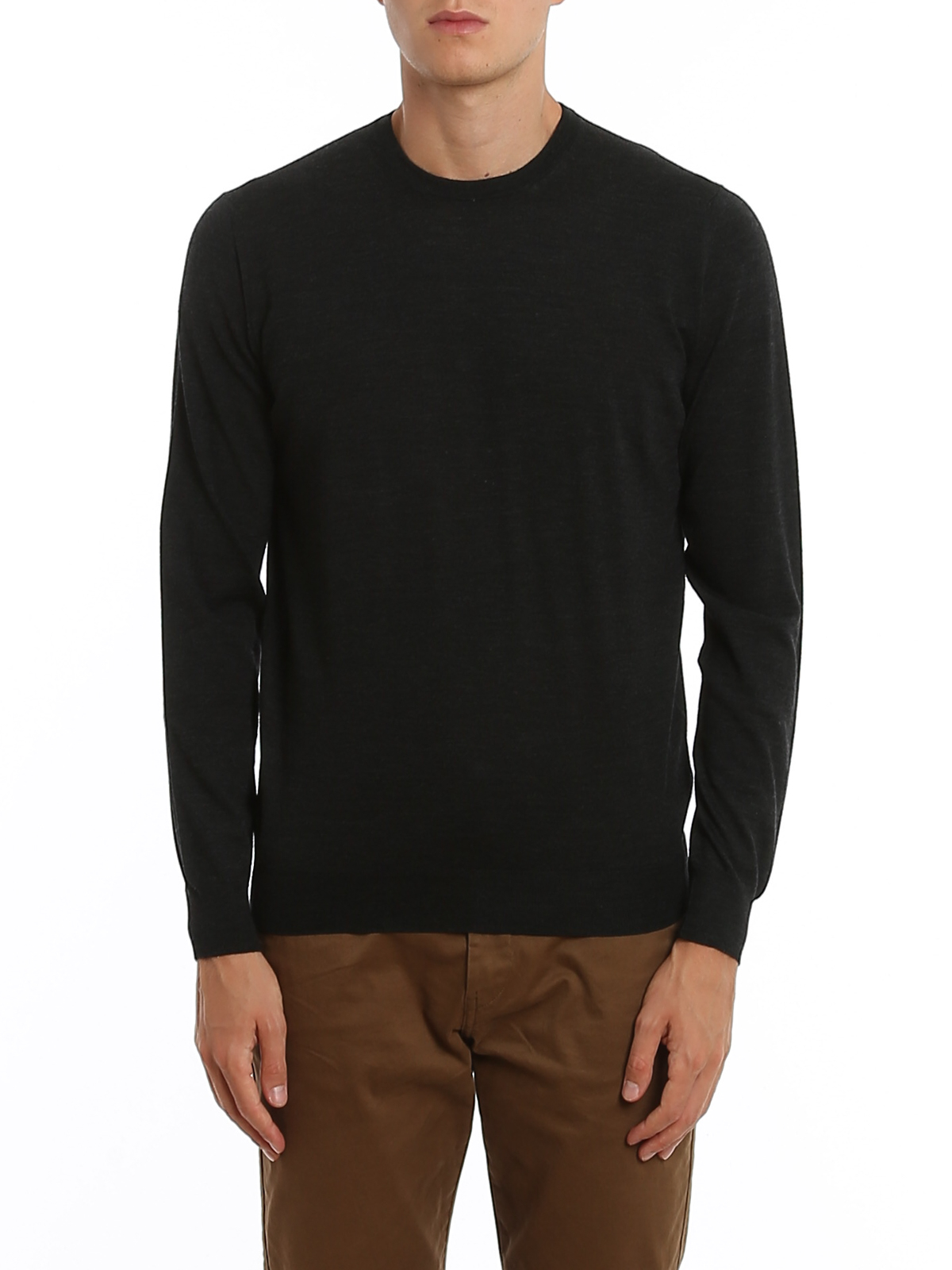 Shop Drumohr Merino Wool Sweater In Gris Oscuro