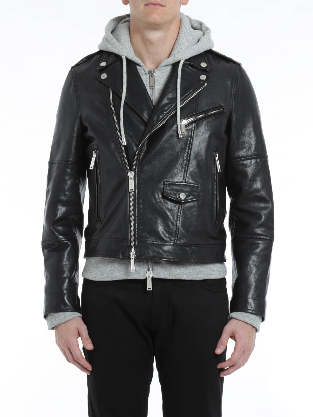 Dsquared2 leather biker jacket best sale