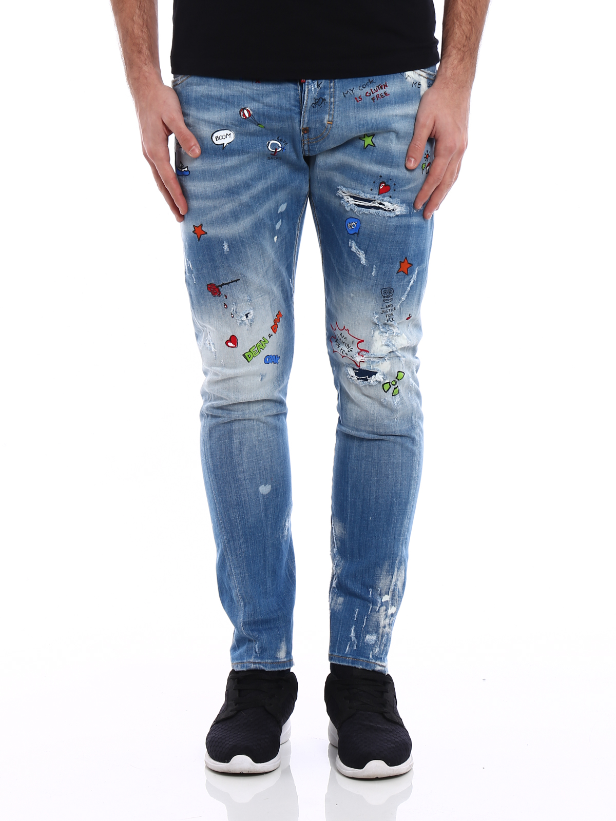 Inflates Healthy food bolt Skinny jeans Dsquared2 - Sexy Twist printed low rise jeans -  S74LB0317S30342470