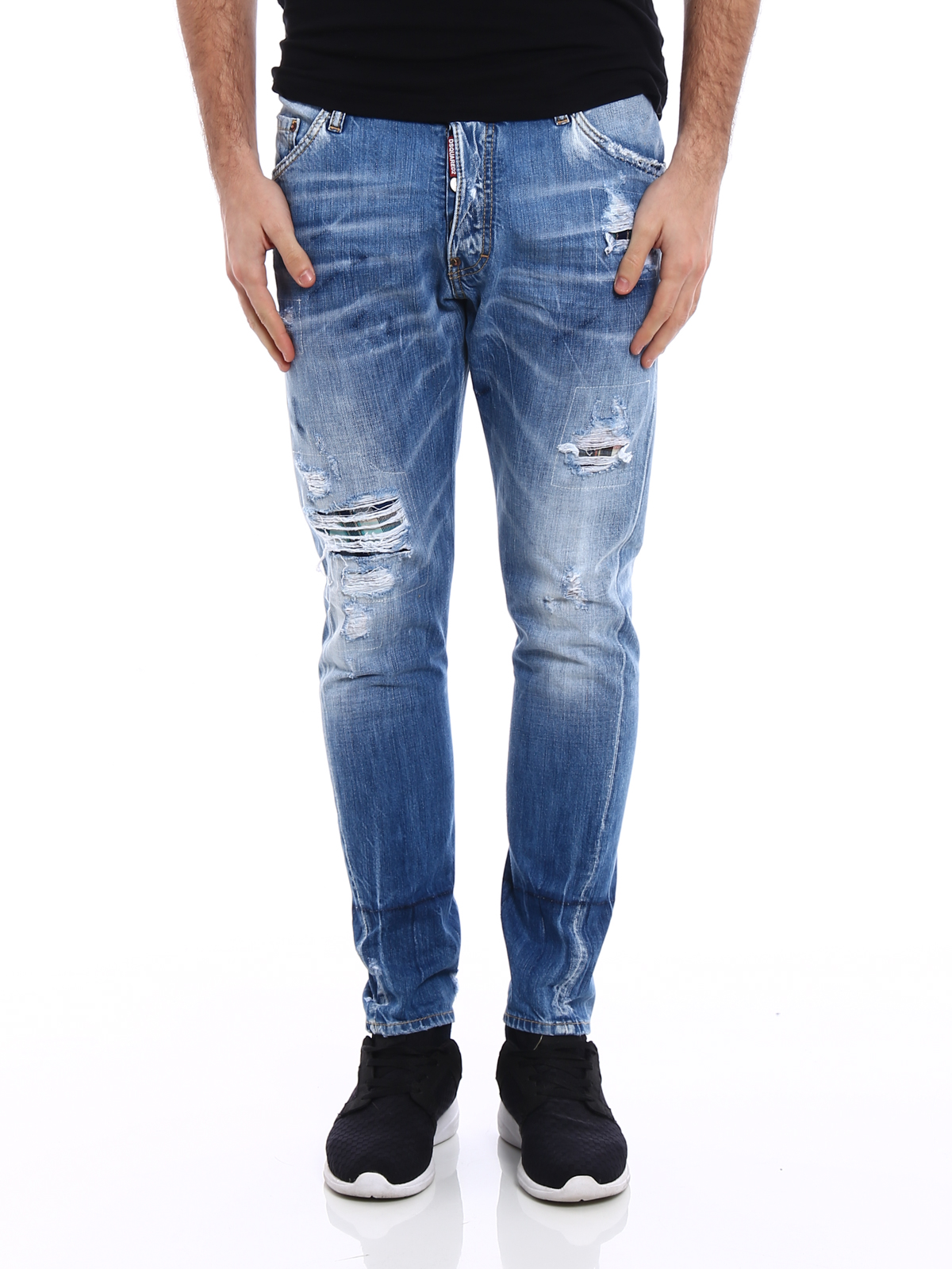 テーパードシルエットDSQUARED2 Classic kenny jean ダメージ加工ジーンズ