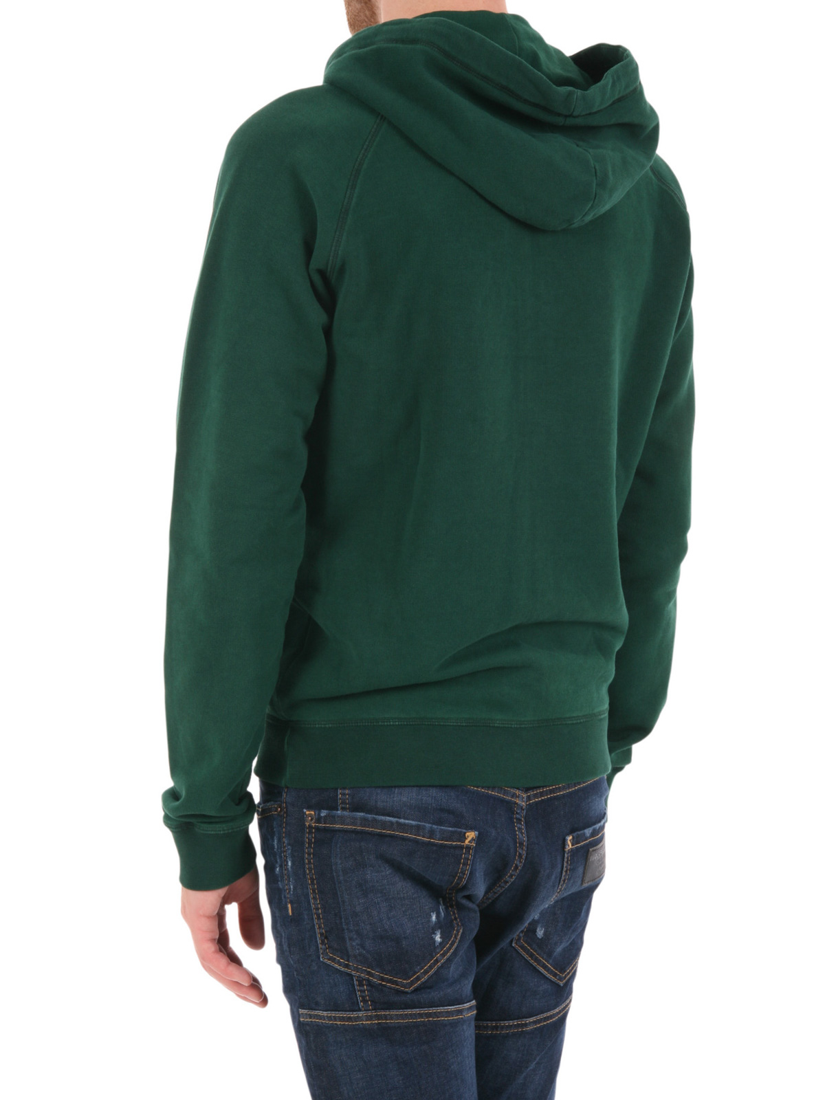 Dsquared2 Cotton hooded zipped sweatshirt - Green|S74HG0025640