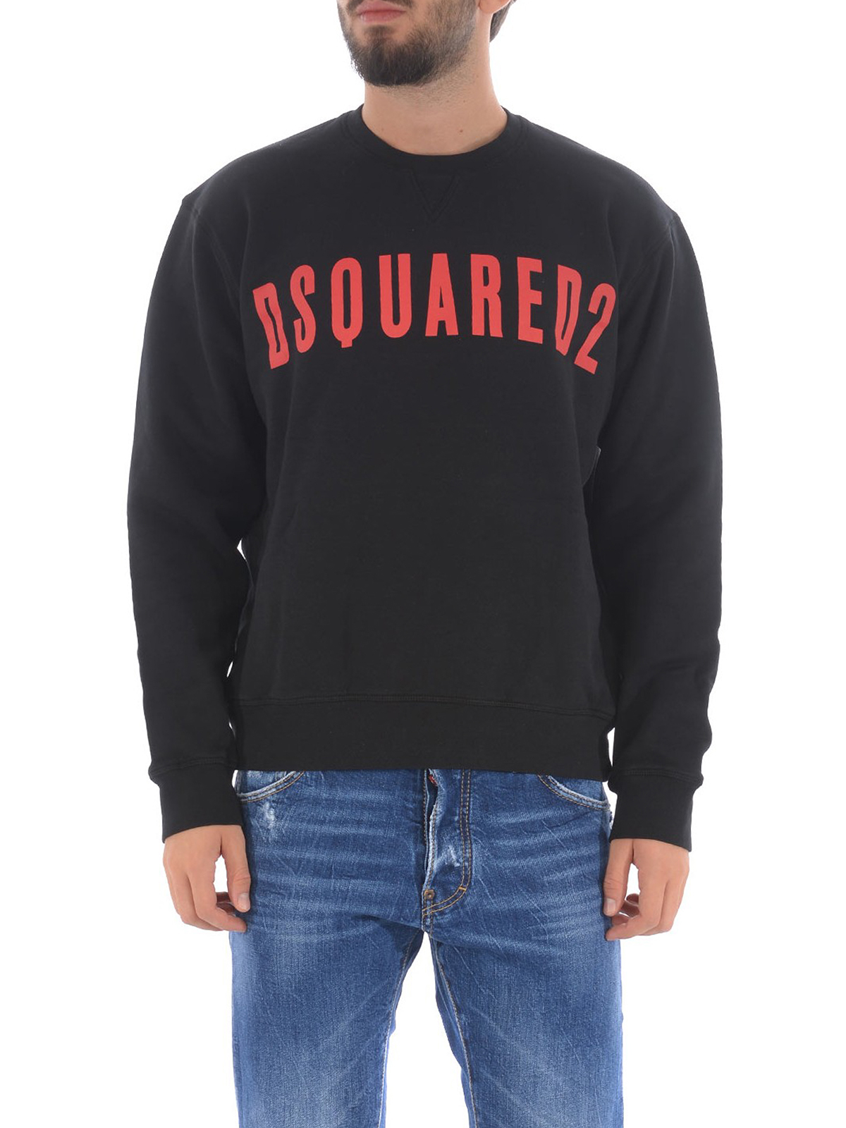 Fremkald symmetri fleksibel Sweatshirts & Sweaters Dsquared2 - Logo print black cotton sweatshirt -  S71GU0317S25030900