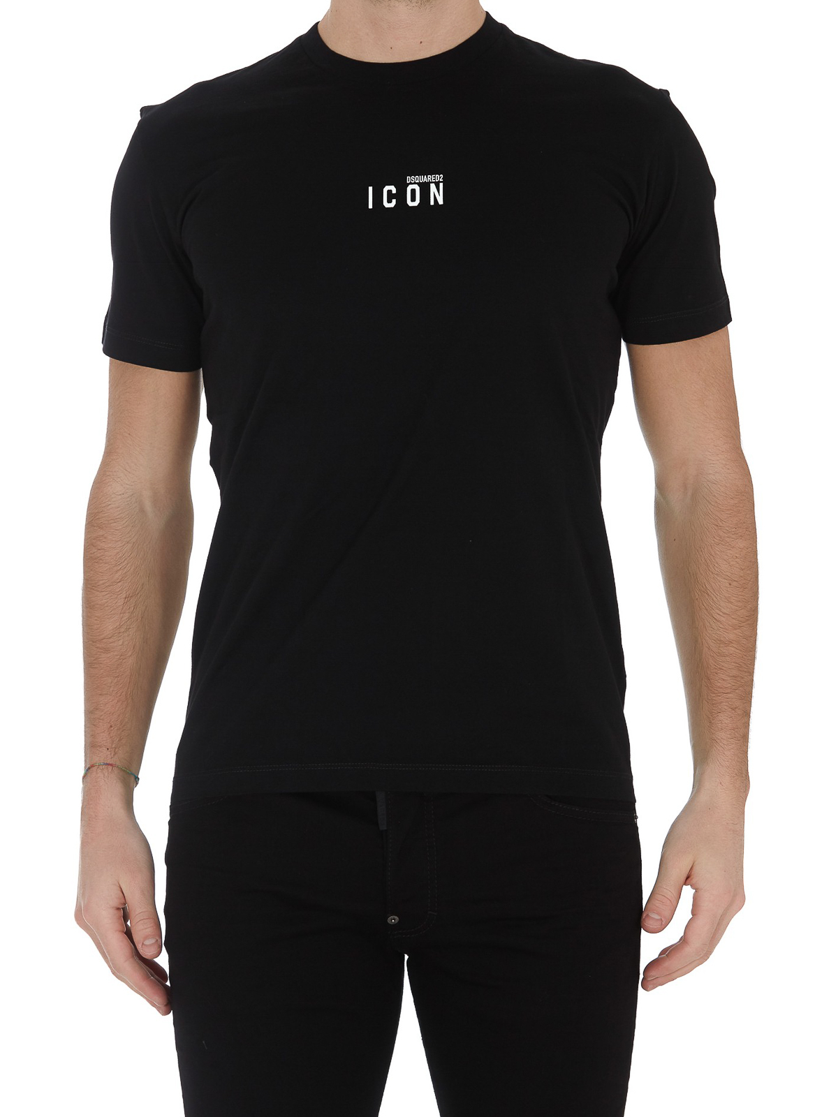 Shop Dsquared2 Icon Printed Cotton T-shirt In Black