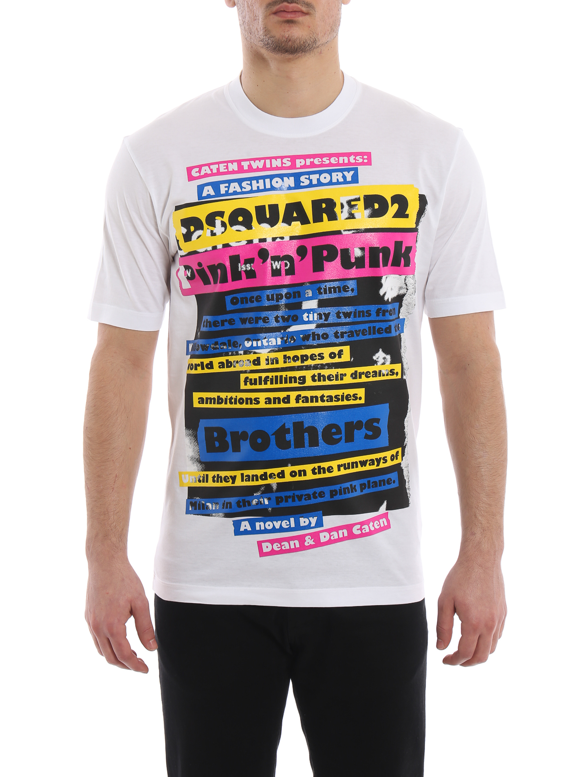 Dsquared2 Multicolor print white cotton T-shirt|S74GD0523S22427100