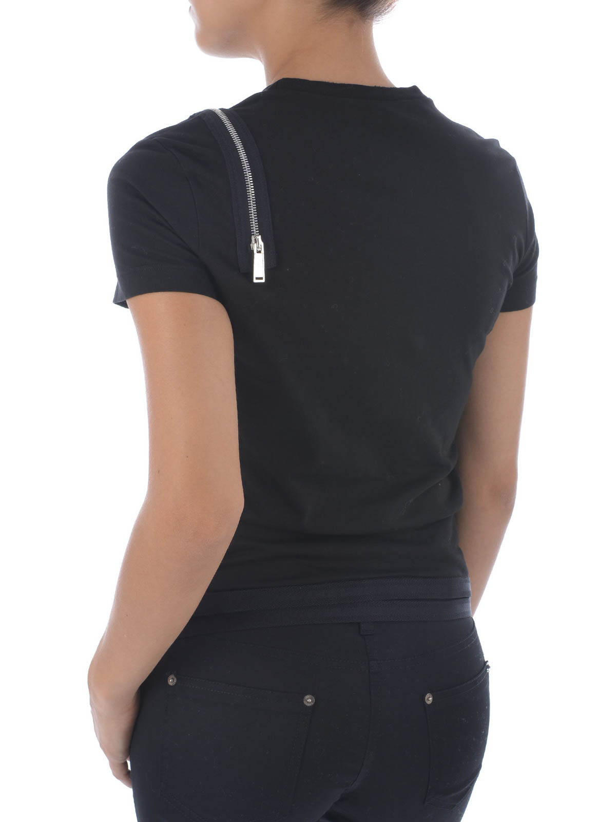 Dsquared2 Openable zip printed T-shirt - Black