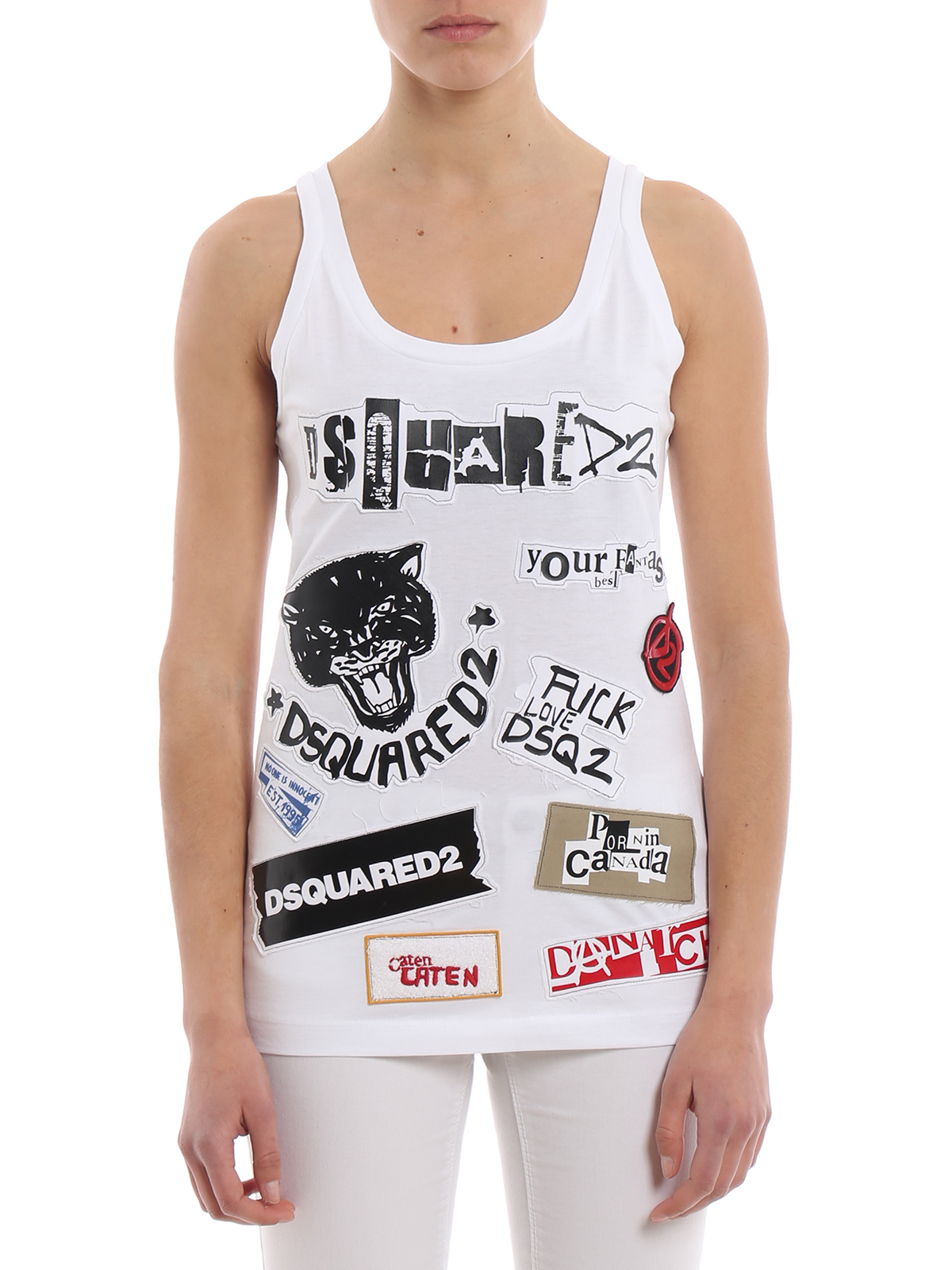 Tops & Tank tops - Jersey tank top with printed patches - S75NC0778S22427100