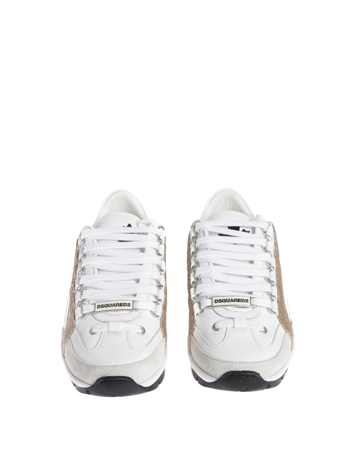 Dsquared2 Sneakers in white with glitter bands