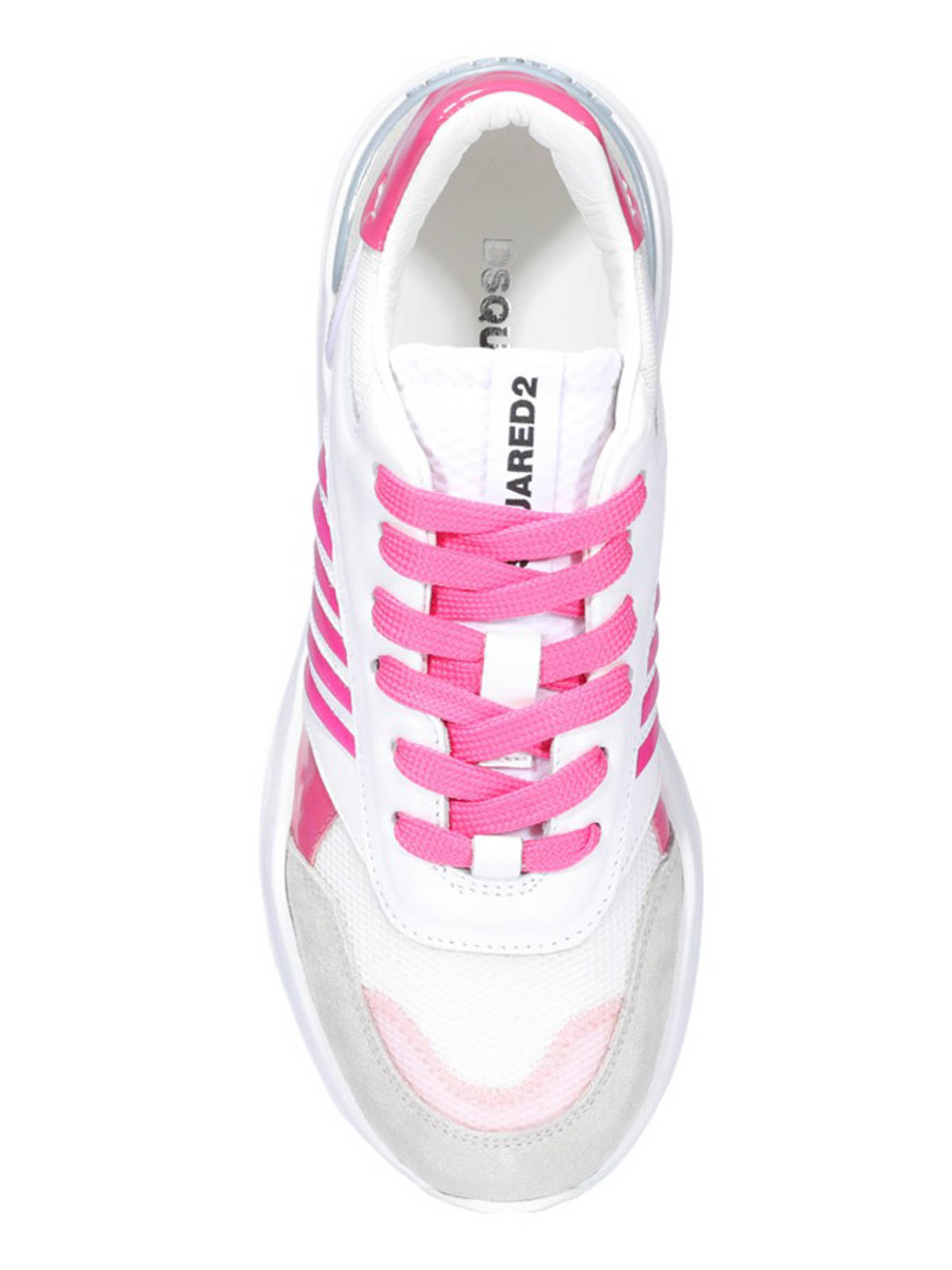 Shop Dsquared2 Striped Chunky Sole Sneakers In White