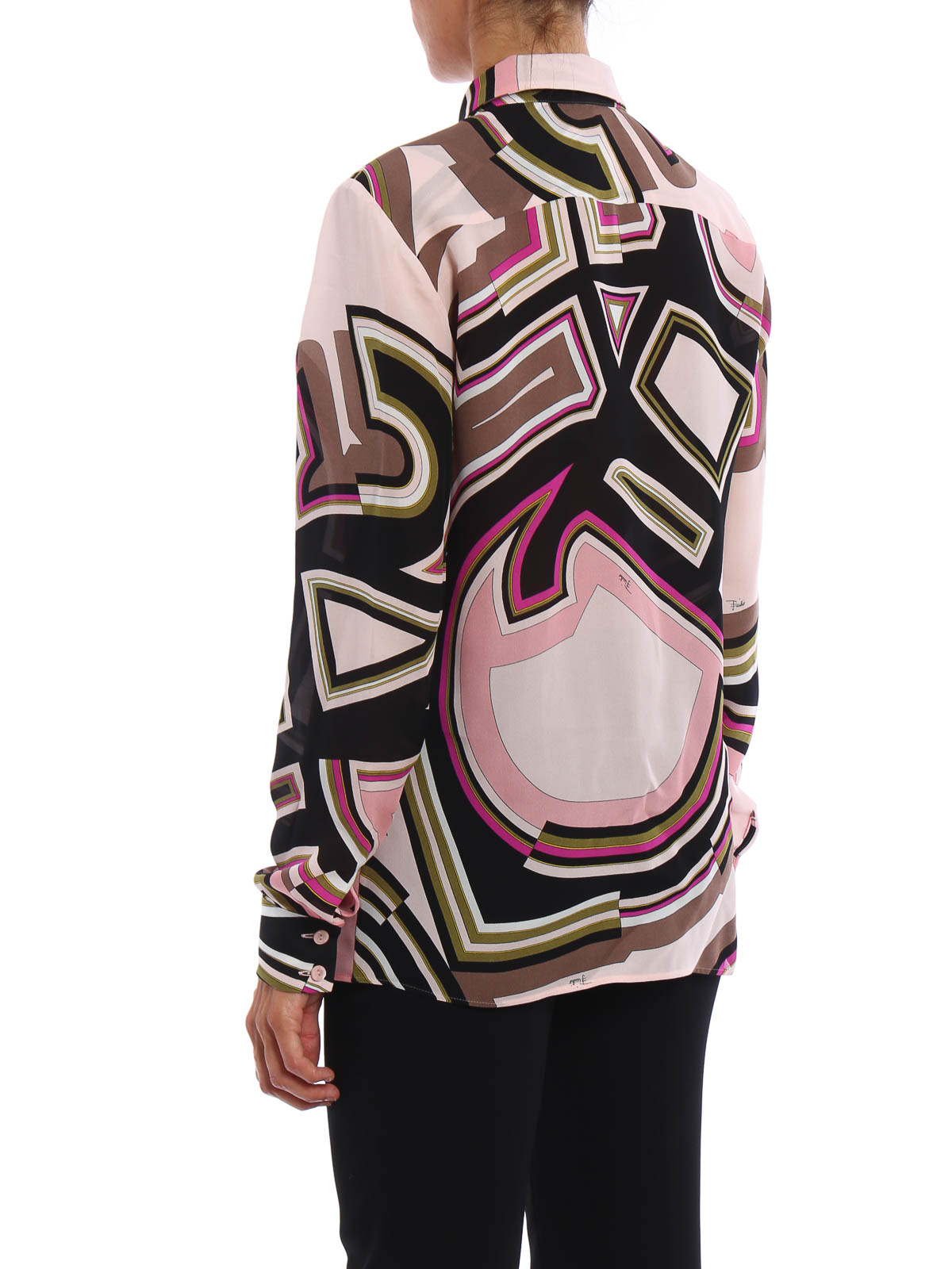 Shirts Emilio Pucci - Printed silk shirt with scarf - 66RJ0866752025