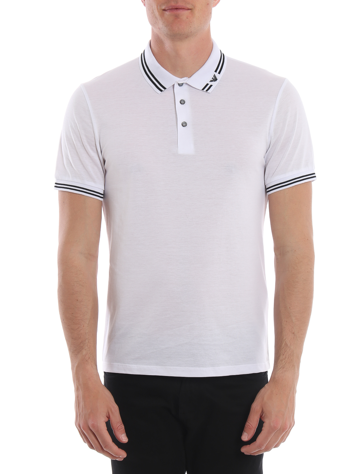 shirts Emporio Armani - Branded collar white shirt - 3G1FL01JBQZ0100