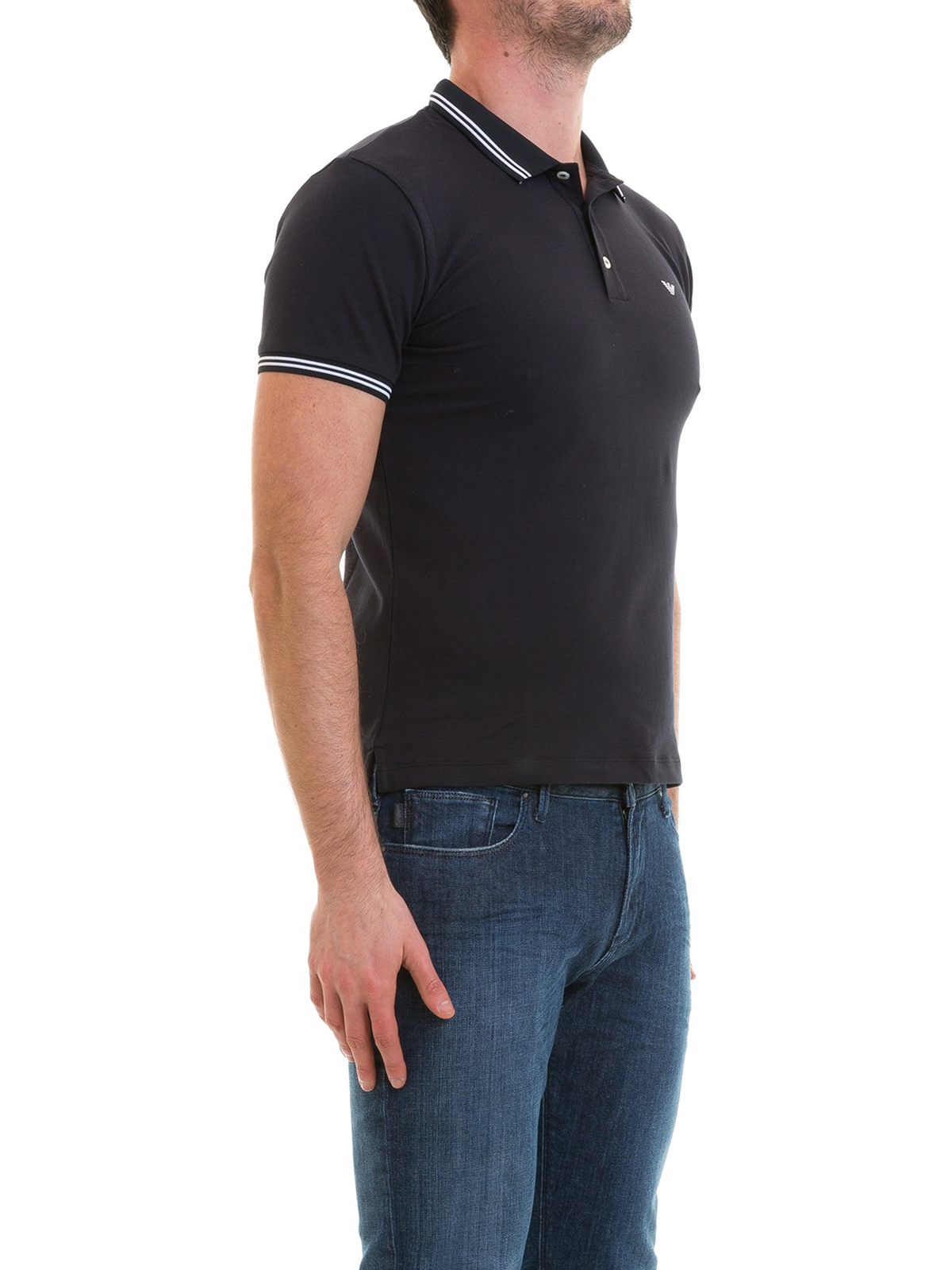 Emporio Armani Contrasting edges blue polo shirt|8N1F301JPTZ0939