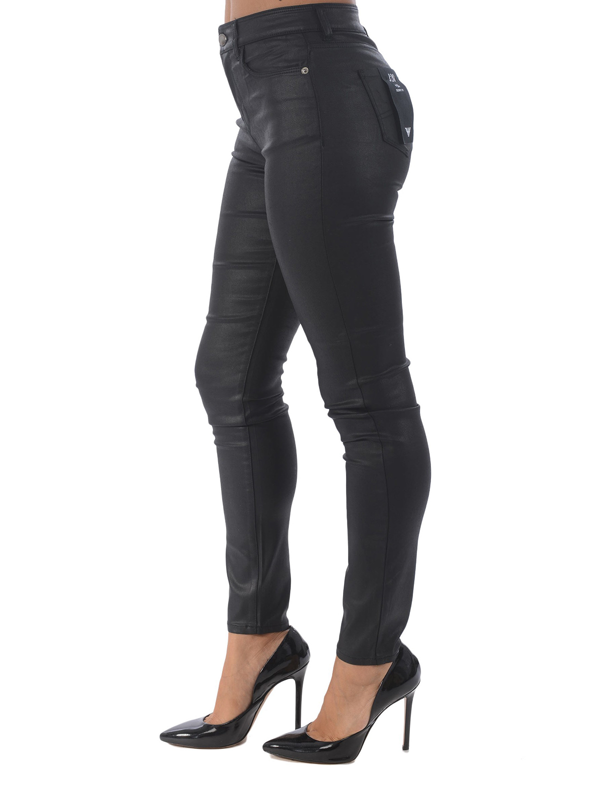 Skinny jeans Emporio Armani - J20 black coated skinny jeans -