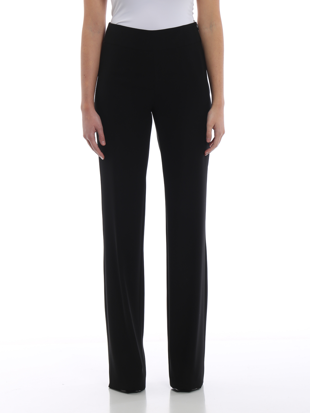 knee length dresses for ladies Pull-On Crepe Ultra Wide Pants for Tall Women in Black Xs / Tall / Black main image 1
