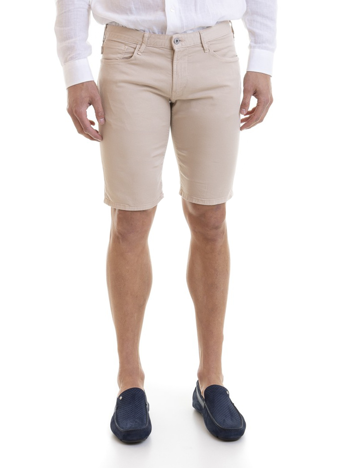Trousers Shorts Emporio Armani - Beige cotton jeans style short ...