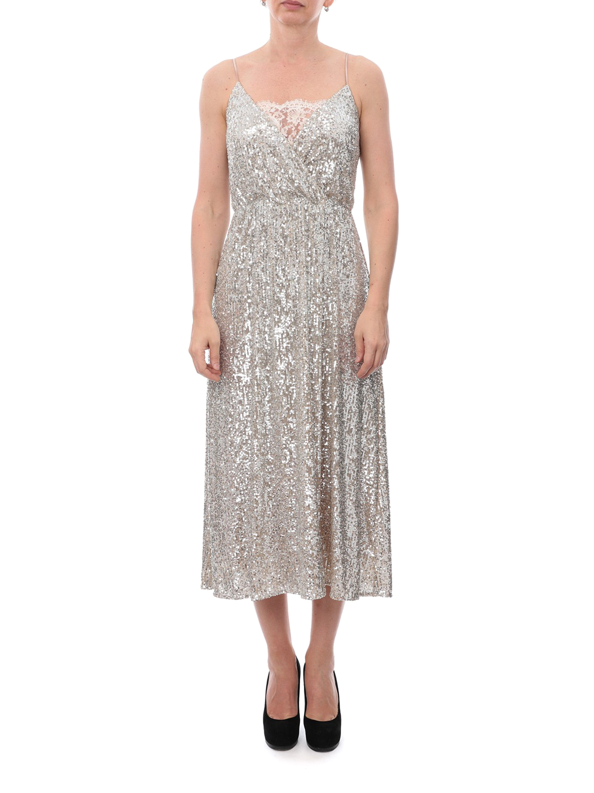 Ermanno Scervino Long sequined dress - Silver | AB05PAI00408