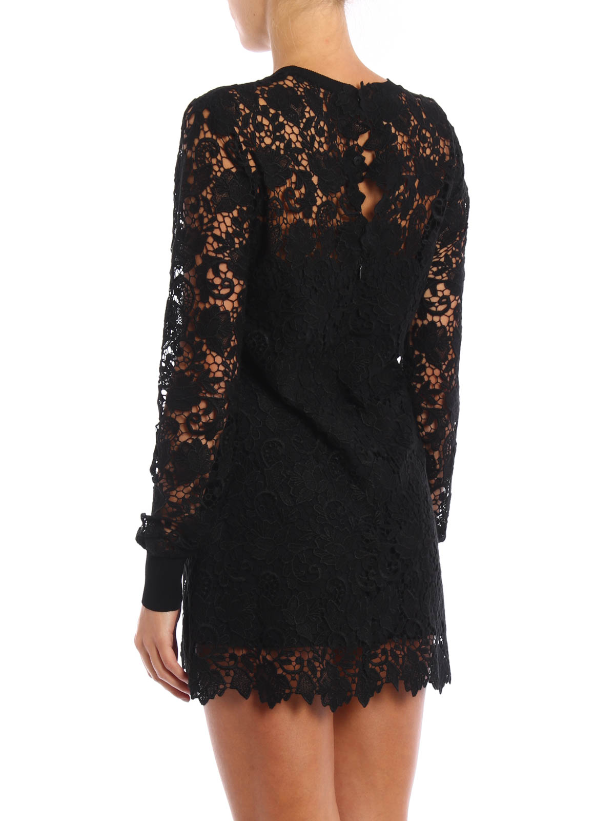 Ermanno Scervino Mini floral lace dress - Black|D292Q427WKY4190