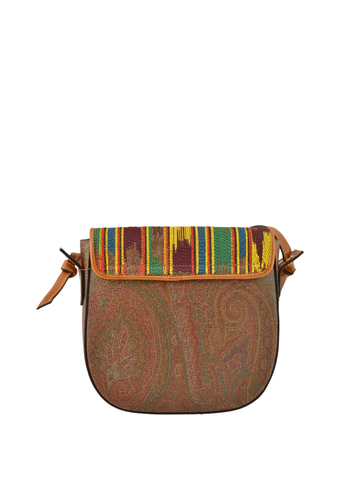 Genuine ETRO paisley tribal flap signature leather shoulder bag crossbody