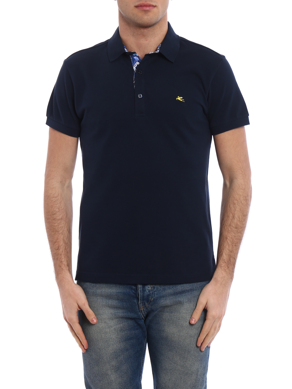 Tシャツ・カットソー ETRO Men Polo Shirts MRMA0002 AK584X0883 Blue Etro Polo with logo | Men's Clothing | Vitkac