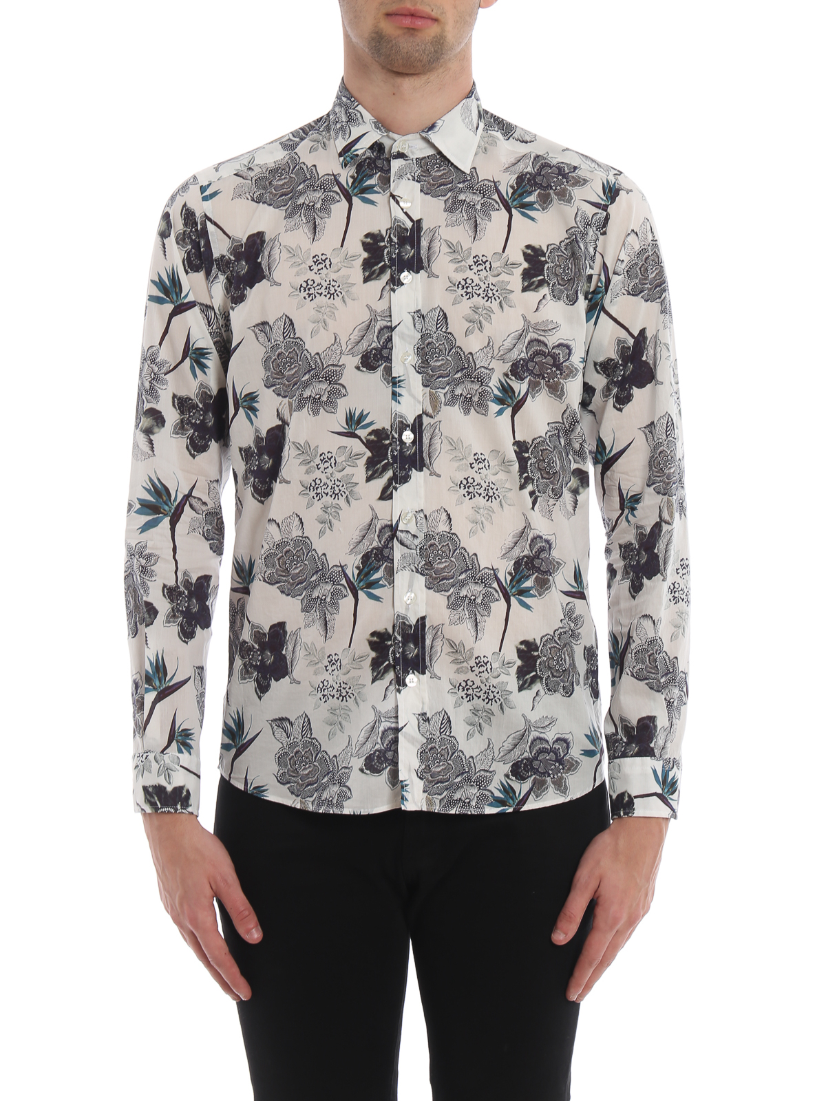 ETRO floral-print cotton shirt - White