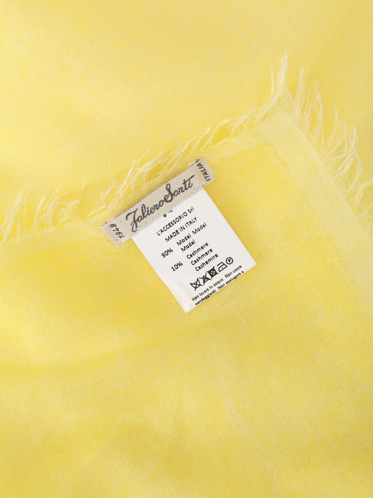 Shop Faliero Sarti Jurin Modal & Cashmere Yellow Shawl